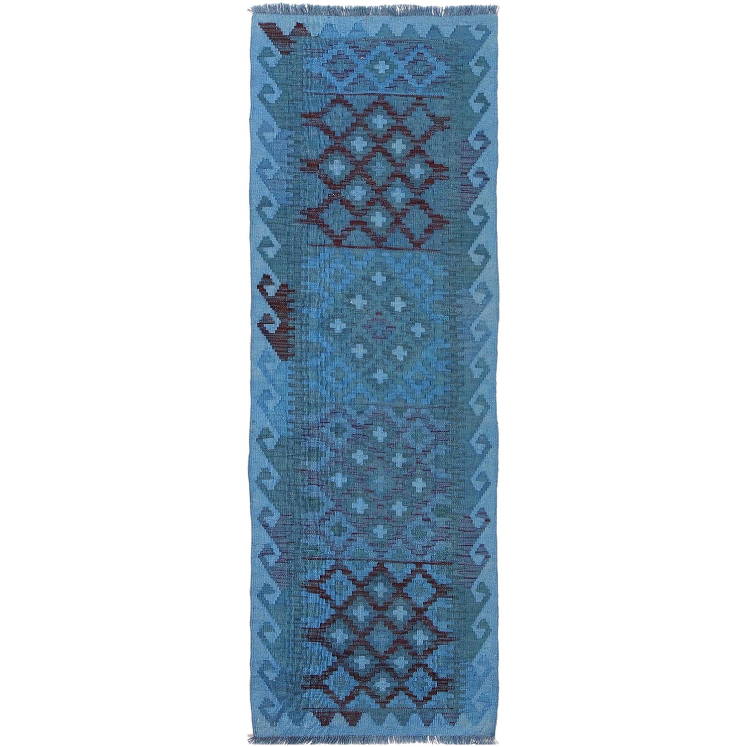 Handmade Overdyed Kilim Runner 2' 1" x 6' 5" ft / 63 x 196 cm - No. B29193