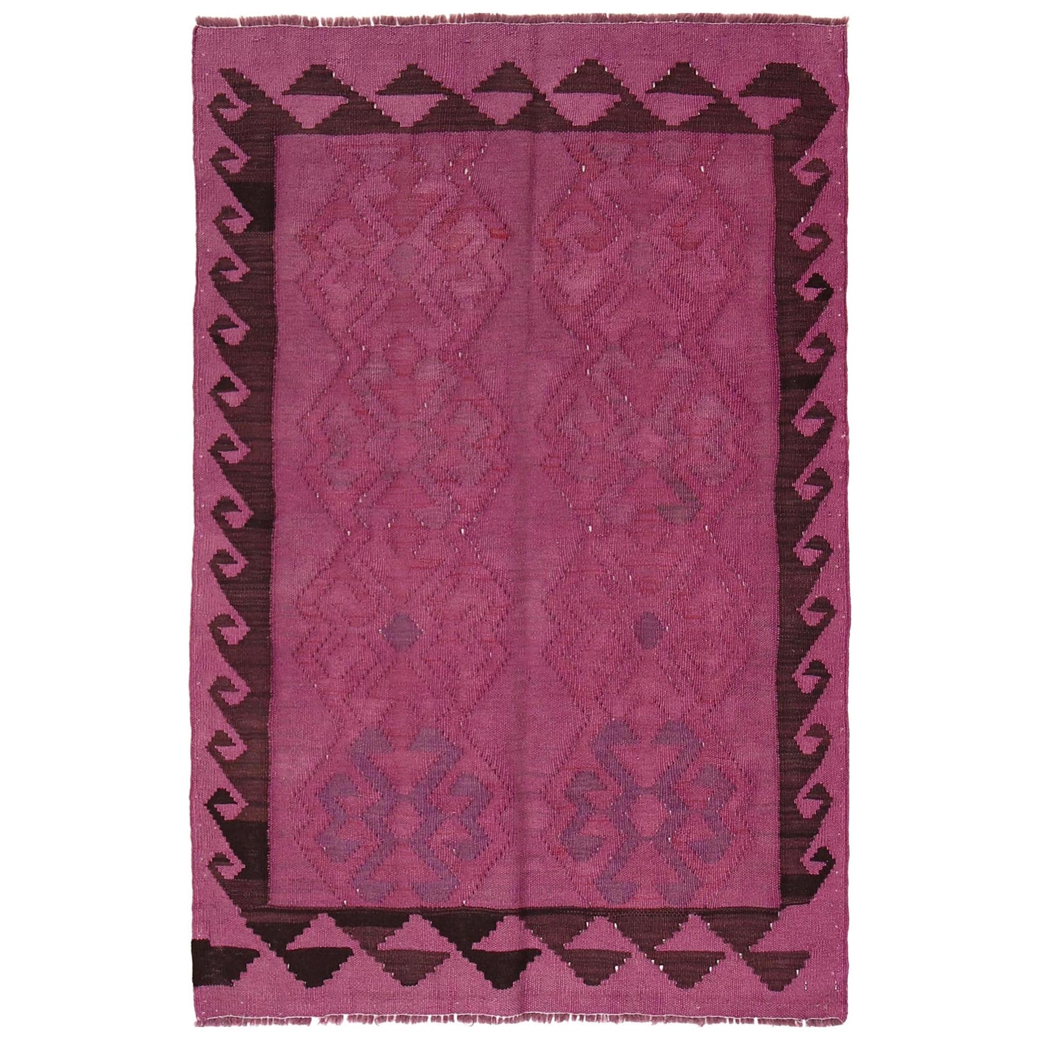 Purple Color Overdyed Kelim 3' 1" x 4' 6" ft / 94 x 138 cm - No. B29196