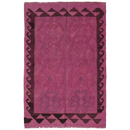 Purple Color Overdyed Kelim 3' 1" x 4' 6" ft / 94 x 138 cm - No. B29196