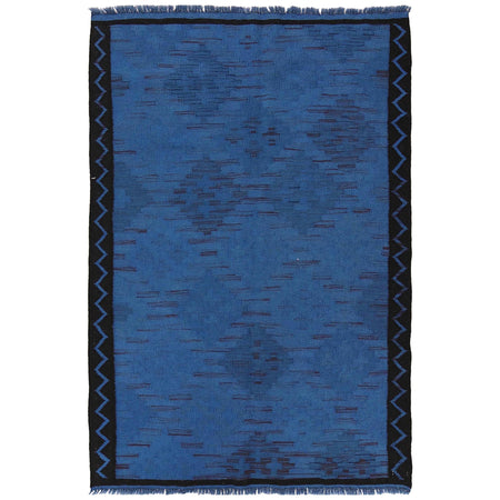 Blue Color Overdyed Kelim 3' 5" x 5' 0" ft / 103 x 152 cm - No. B29197