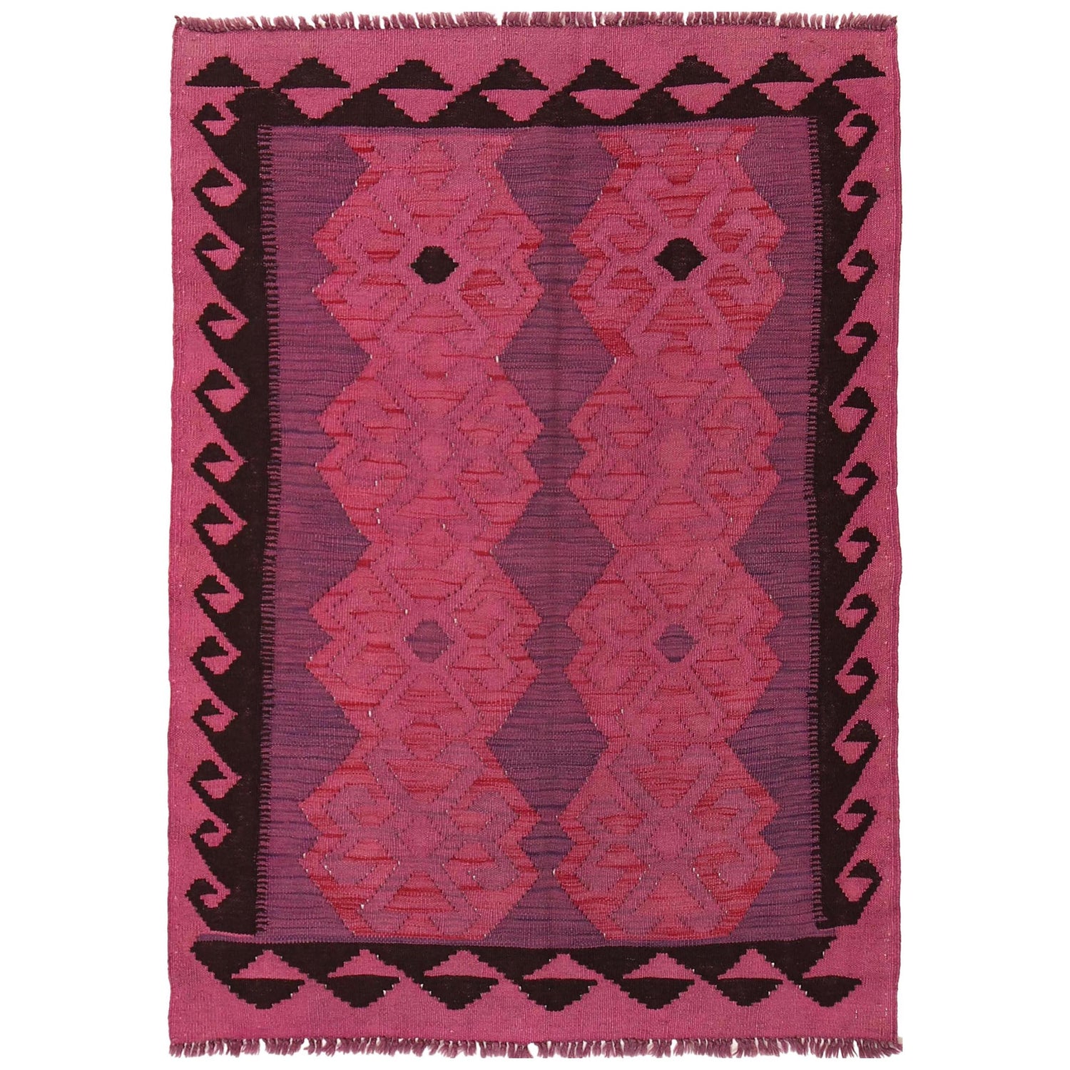 Handmade Overdye Kilim 3' 5" x 4' 8" ft / 103 x 143 cm - No. B29203