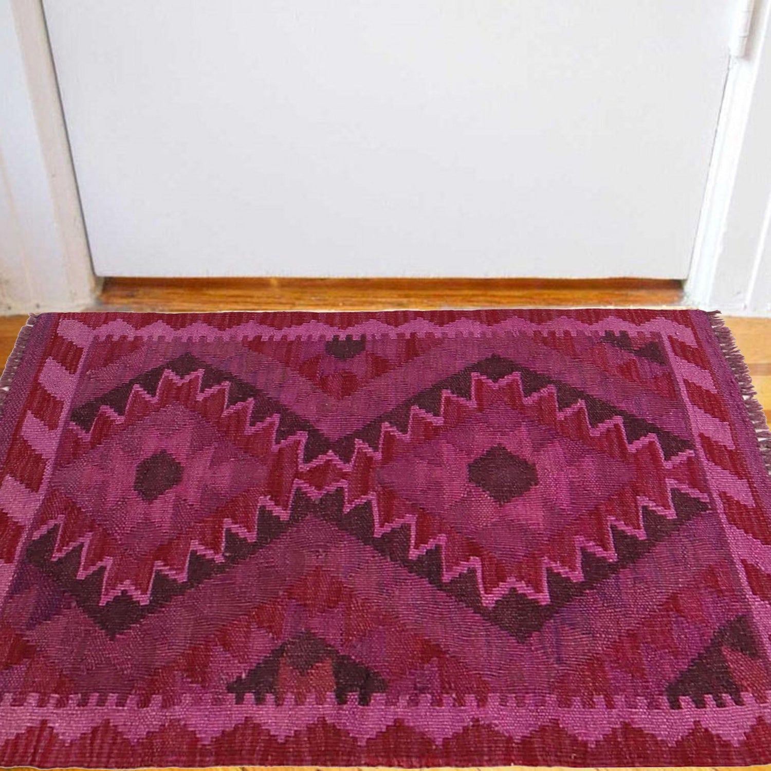 Purple Color Overdyed Kelim 1' 10" x 2' 9" ft / 57 x 84 cm - No. B29207