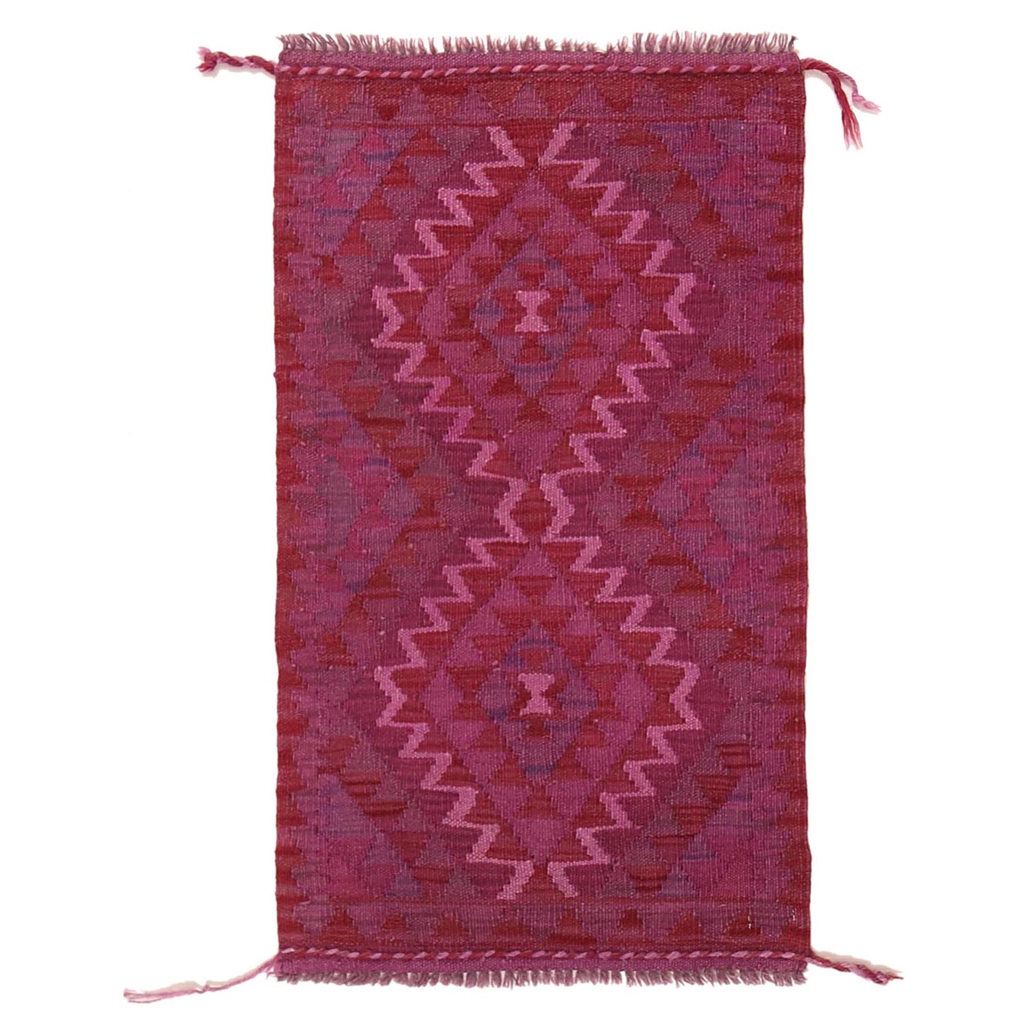 Purple Color Overdyed Kelim 1' 10" x 3' 1" ft / 55 x 93 cm - No. B29209