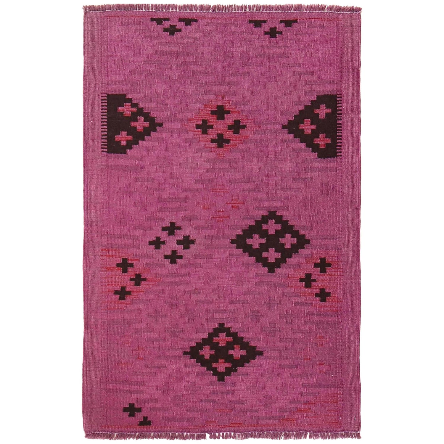 Purple Color Overdyed Kelim 2' 8" x 4' 2" ft / 82 x 128 cm - No. B29219