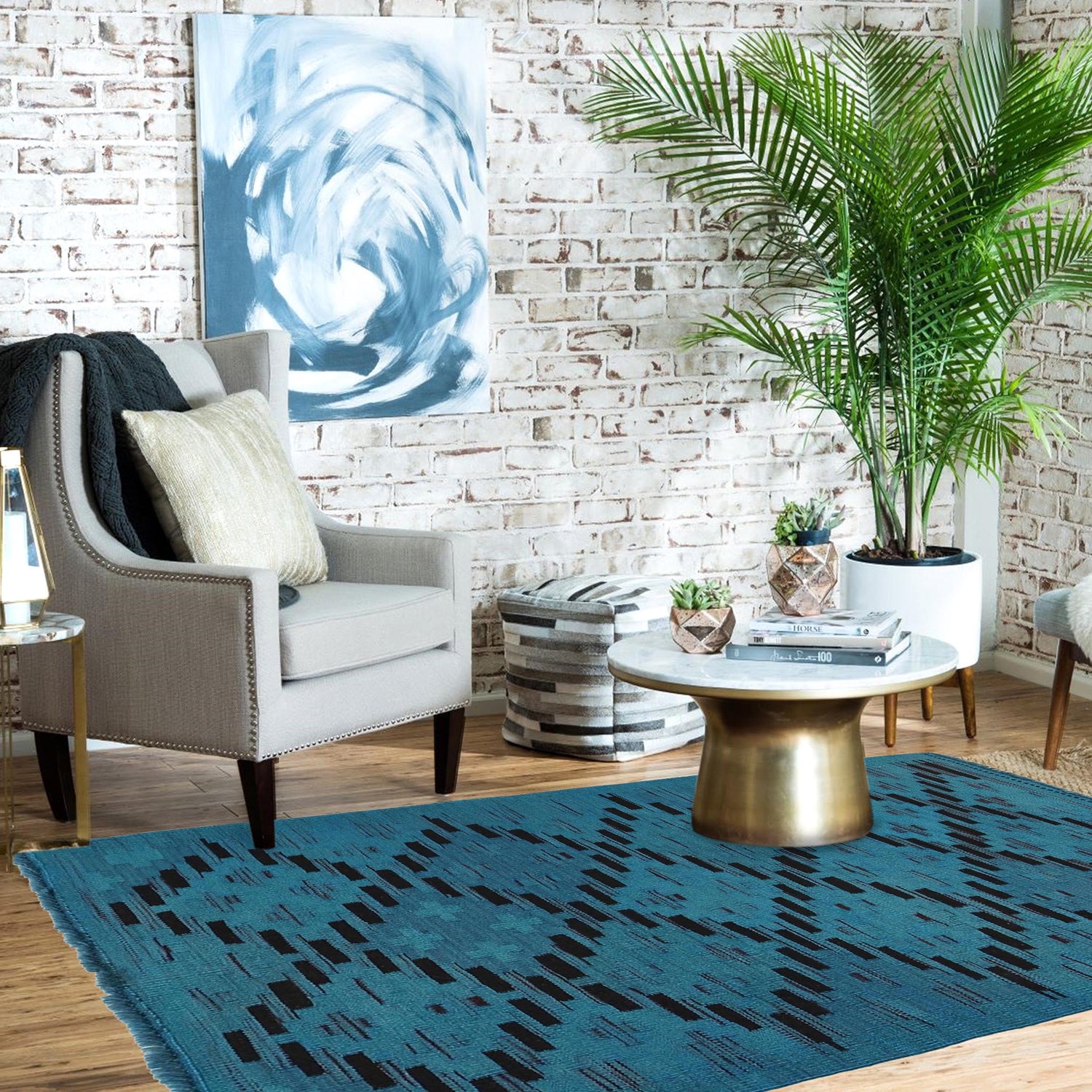 Handmade Overdye Kilim 2' 6" x 4' 5" ft / 76 x 134 cm - No. B29224