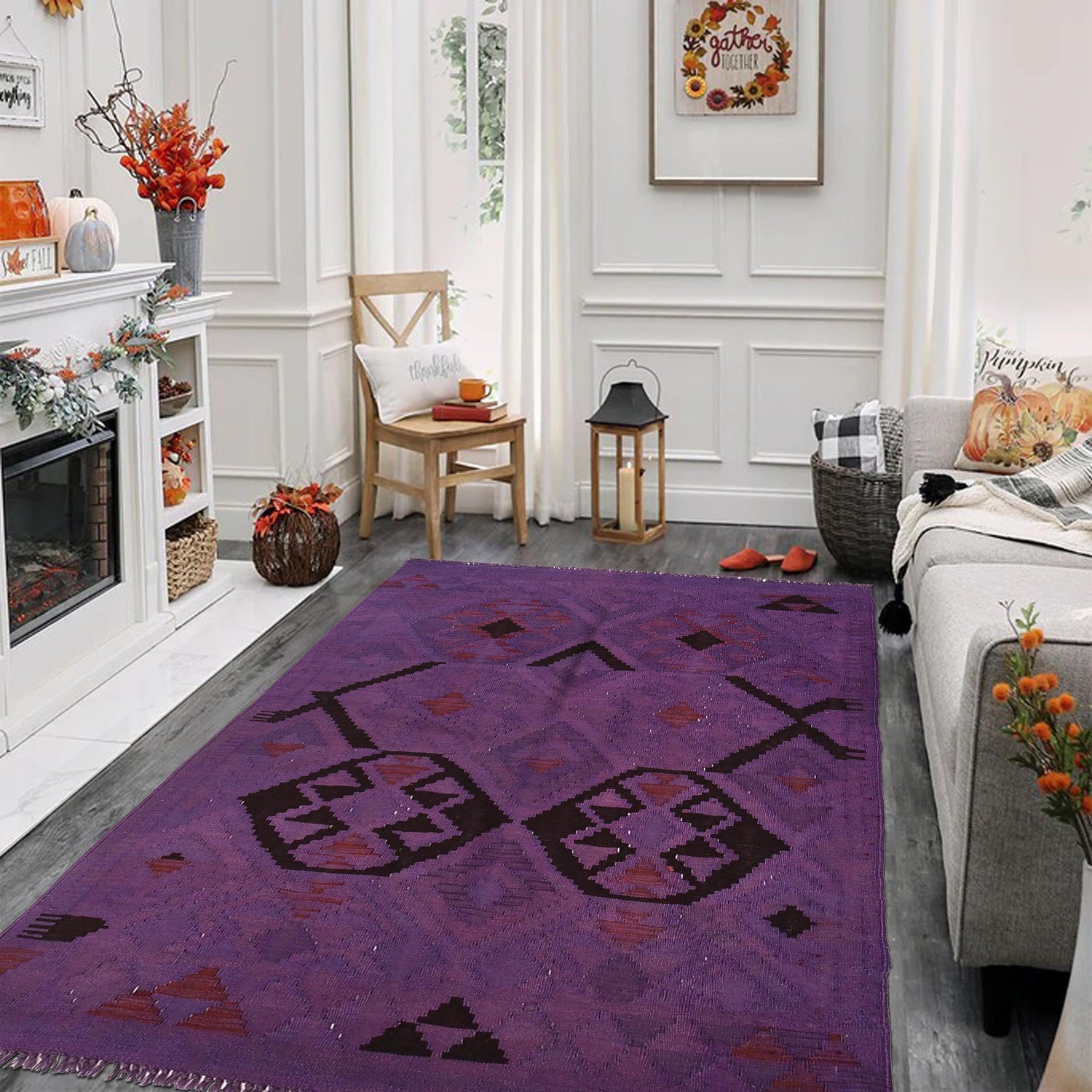 Overdyed Chobi Kilim 3' 9" x 5' 7" ft / 115 x 170 cm - No. B29228