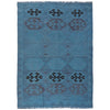 Blue Color Overdyed Kelim 3' 11" x 5' 9" ft / 120 x 175 cm - No. B29229