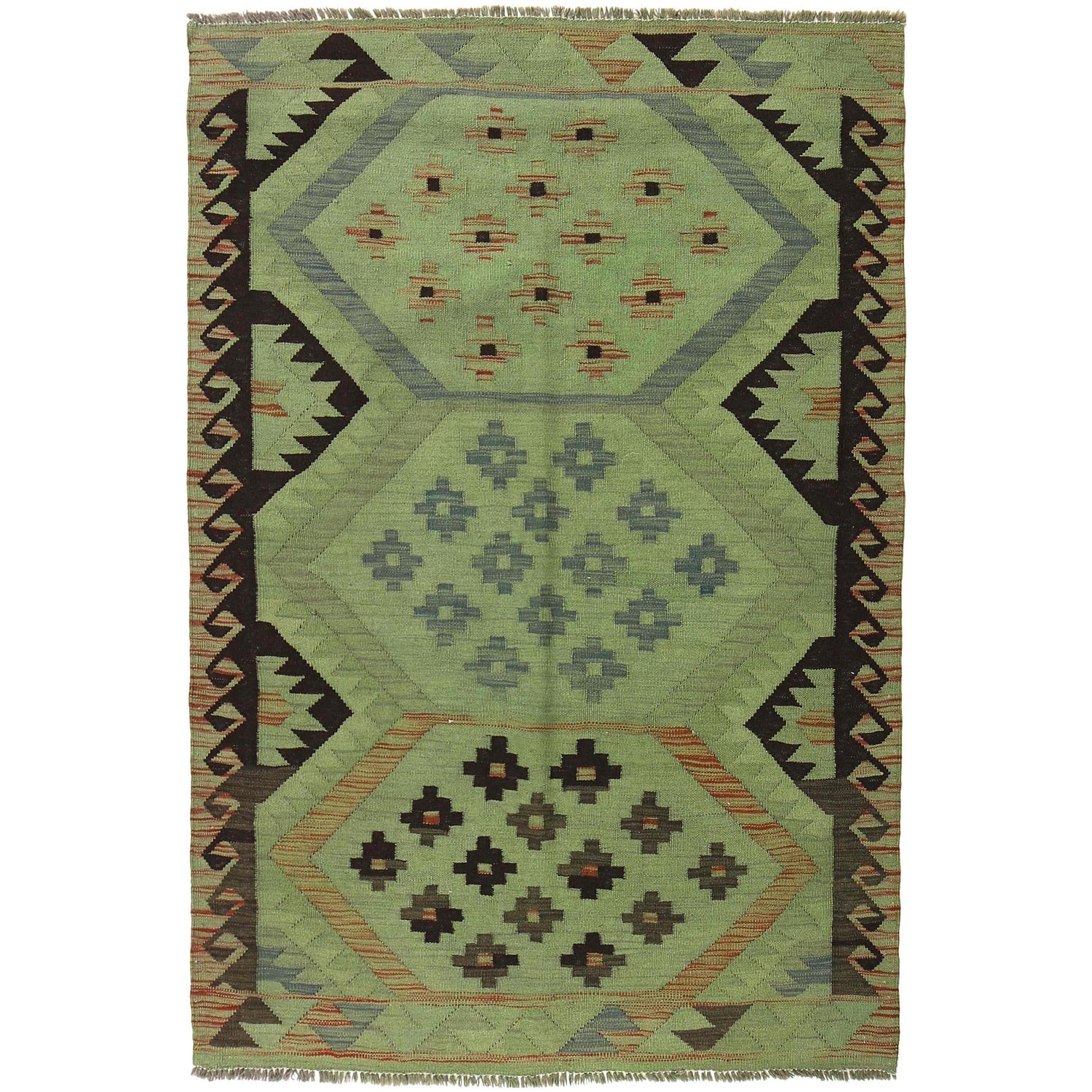 Handmade Overdyed Kilim 4' 1" x 5' 11" ft / 124 x 180 cm - No. B29238