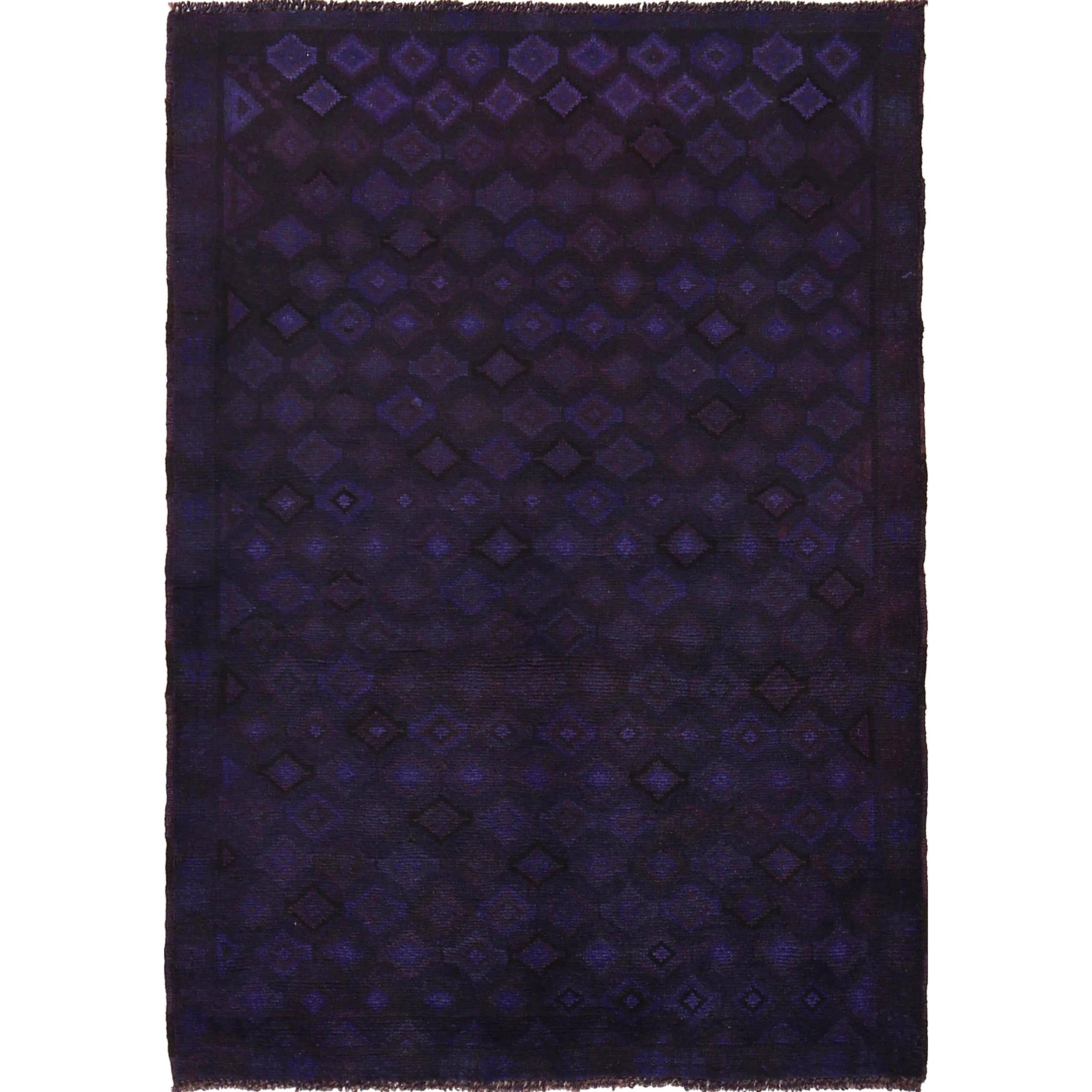 Hand Knotted Overdye Wool Rug 3' 4" x 4' 9" ft / 102 x 146 cm - No. B29250
