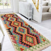 Hand Knotted Afghan Style Kilim Runner 2' 8" x 7' 9" ft / 82 x237 cm - No. B29364