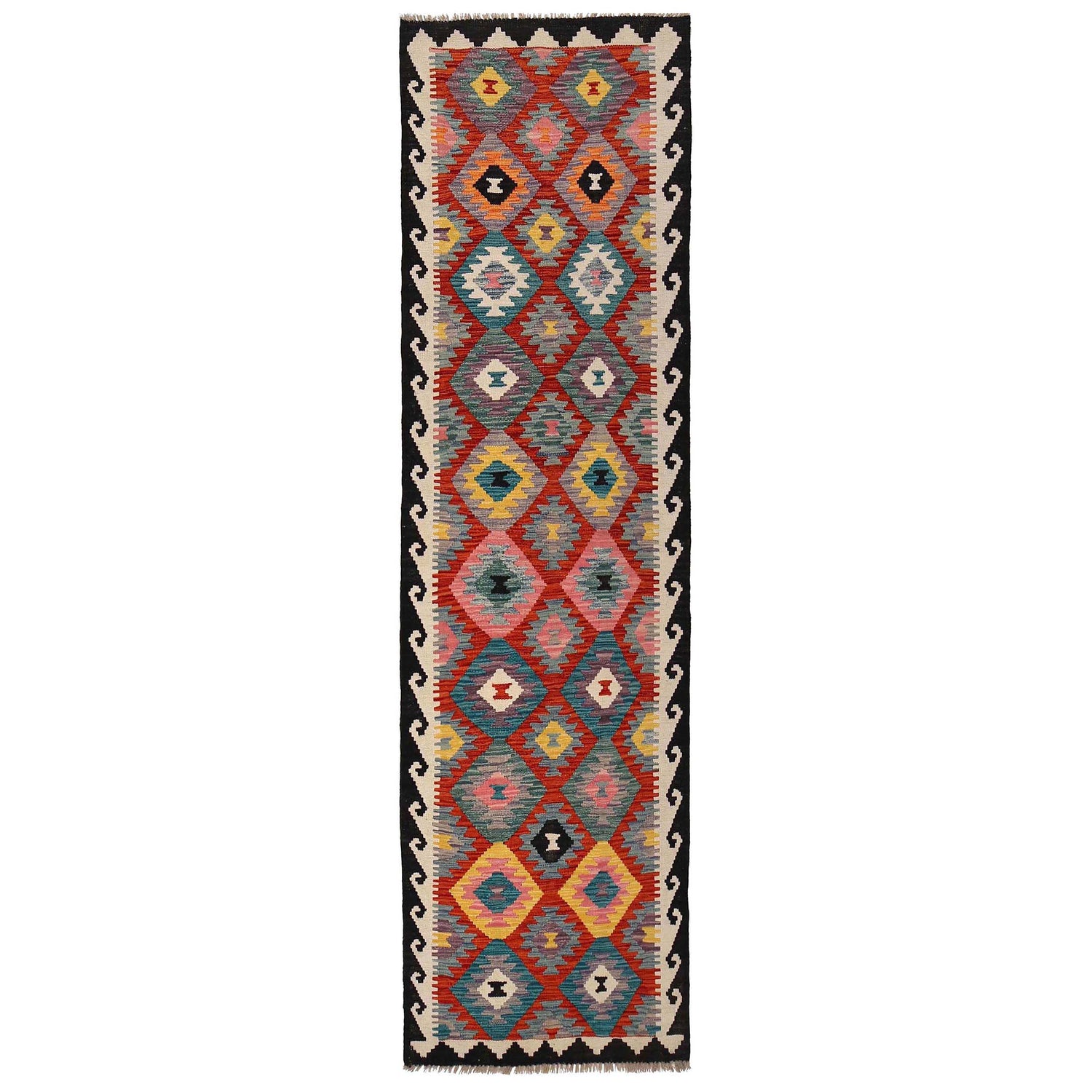 Hand Made Afghan Kilim Runner 2' 8" x 10' 0" ft / 81 x304 cm - No. B29372