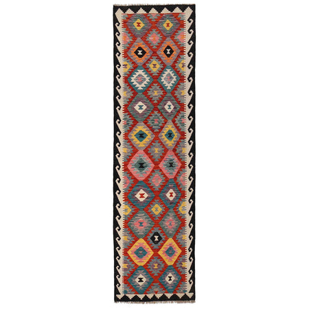 Hand Made Afghan Kilim Runner 2' 8" x 10' 0" ft / 81 x304 cm - No. B29372