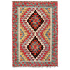 Handmade Afghan Vegetable Kilim 2' 9" x 3' 10" ft / 83 x 118 cm - No. B29402