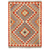 Colorful Flat-Weave Wool Kilim 2' 11" x 4' 0" ft / 90 x 123 cm - No. B29417