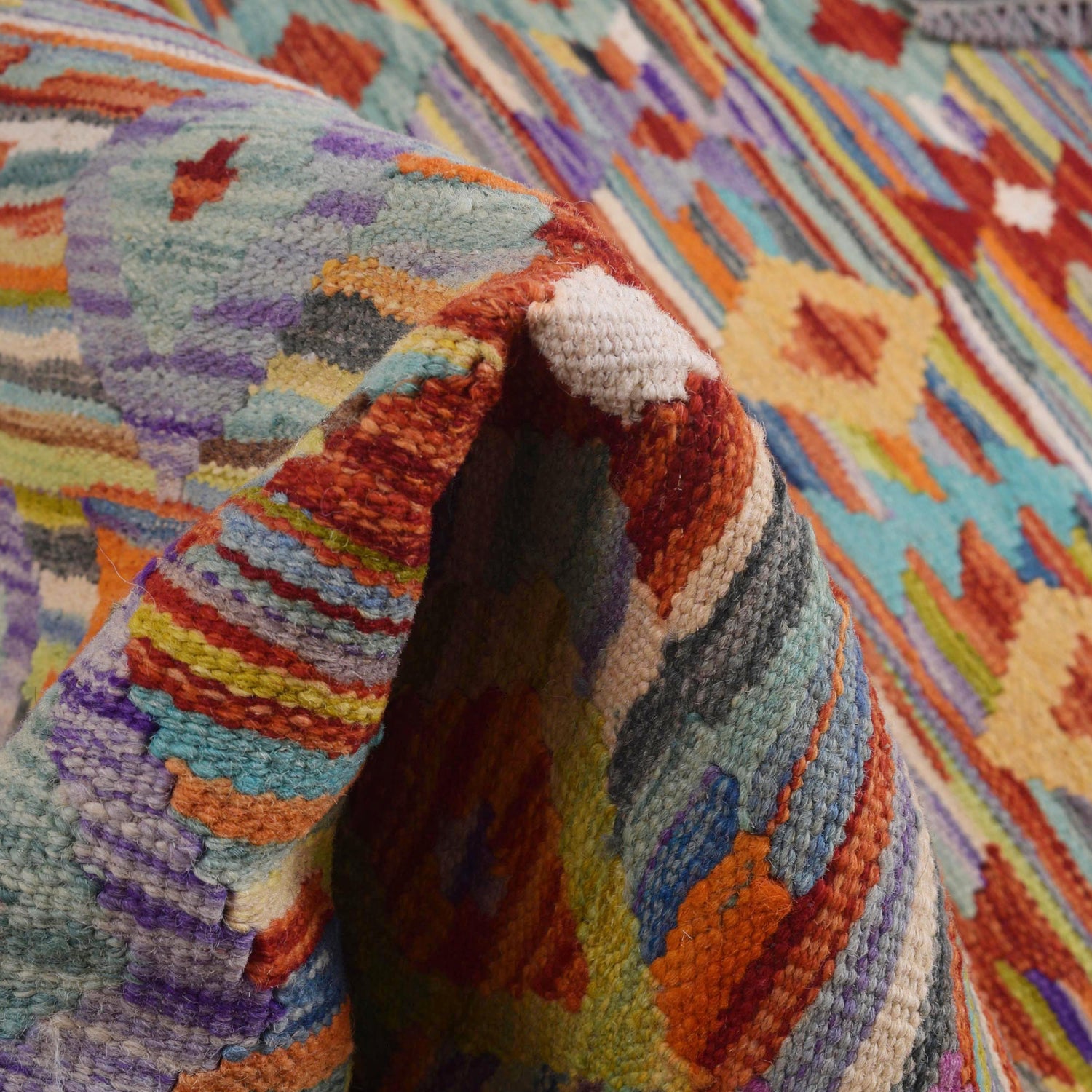 Handmade Turkish Design Wool Kilim 3' 3" x 5' 1" ft / 98 x 154 cm - No. B29444