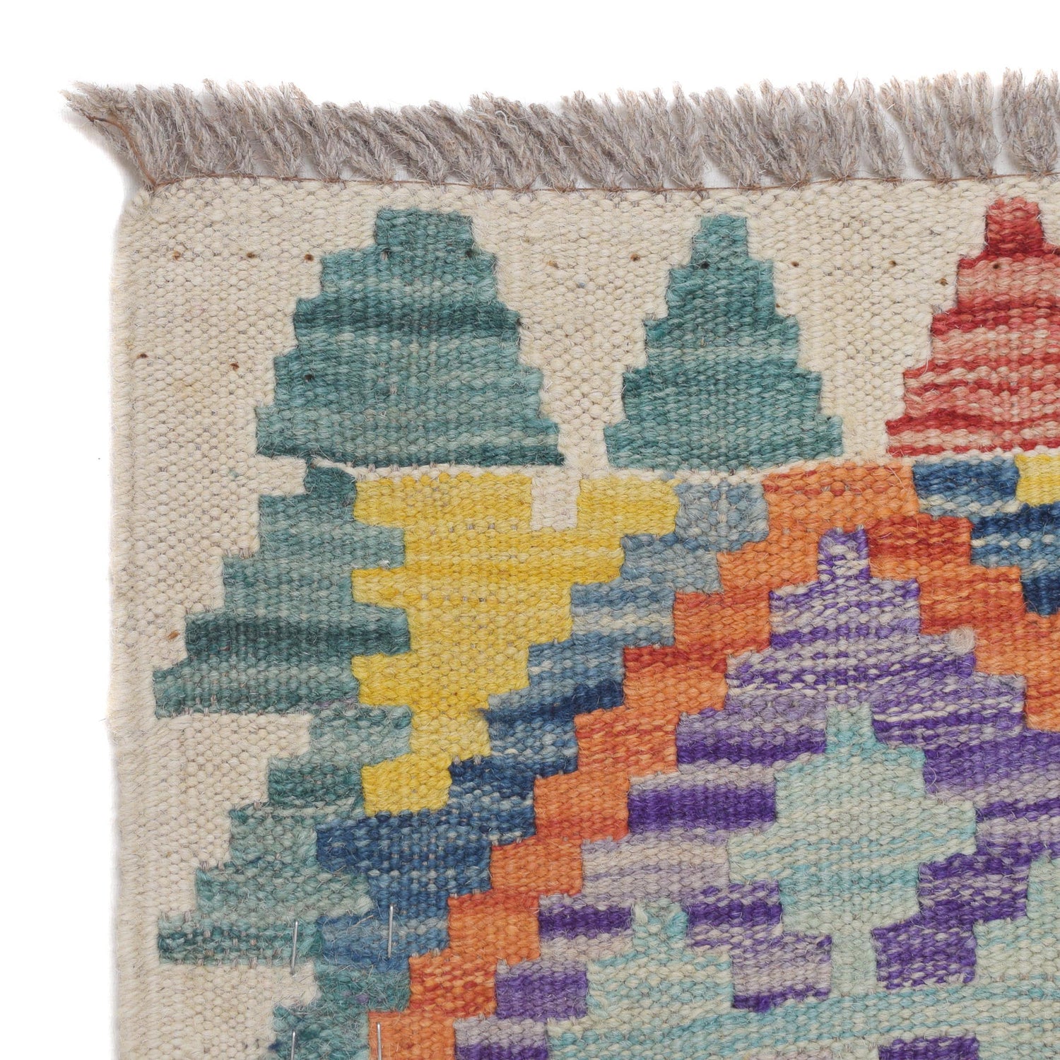 Hand Knotted Afghan Style Kilim Runner 2' 9" x 9' 8" ft / 83 x 295 cm - No. B29457