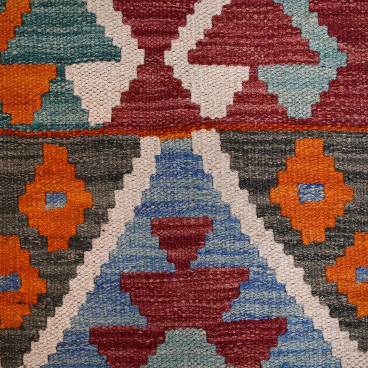 Hand Made Afghan Kilim 4' 3" x 5' 9" ft / 130 x 174 cm - No. B29463