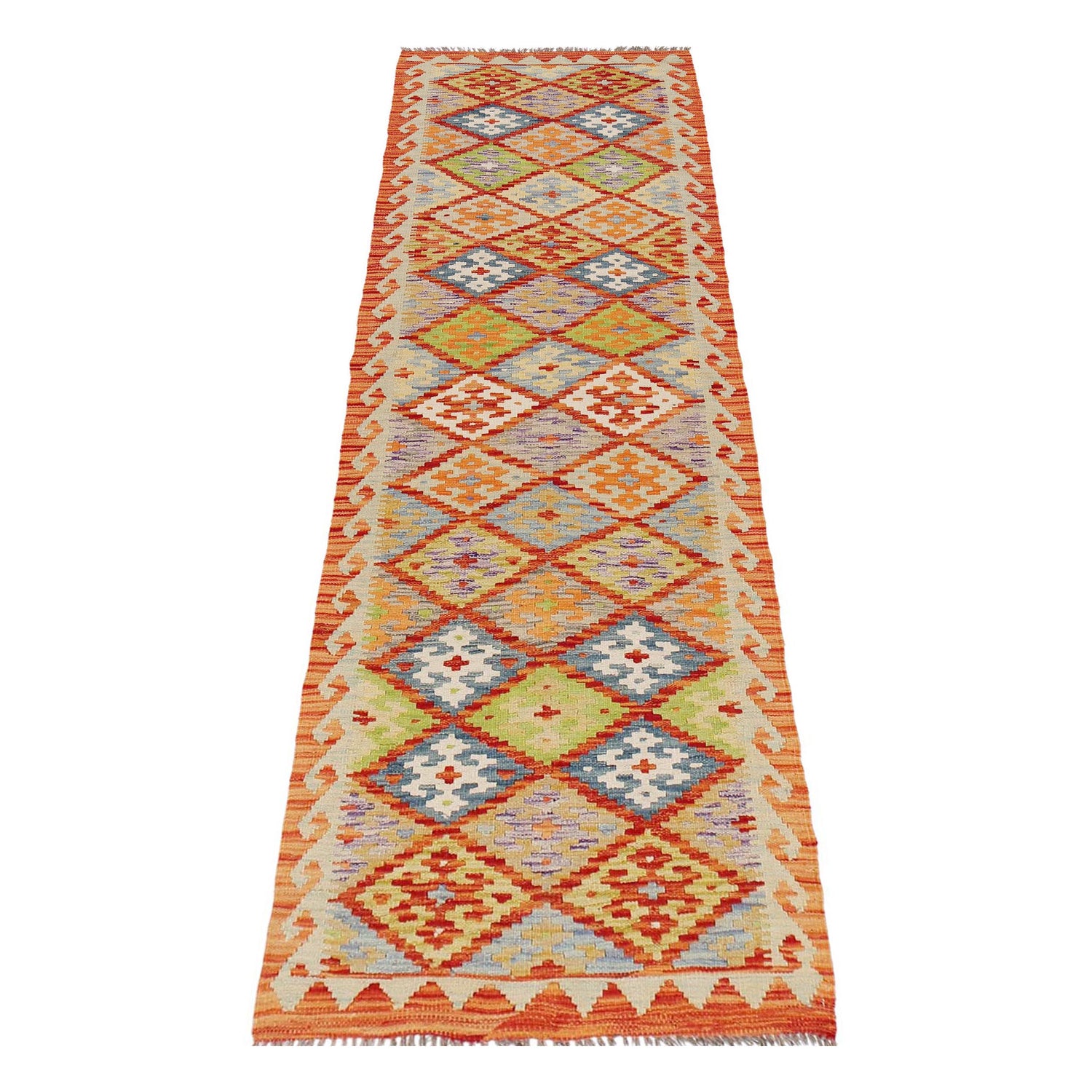 Long Kilim Runner 2' 6" x 9' 0" ft / 76 x 274 cm - No. B29479