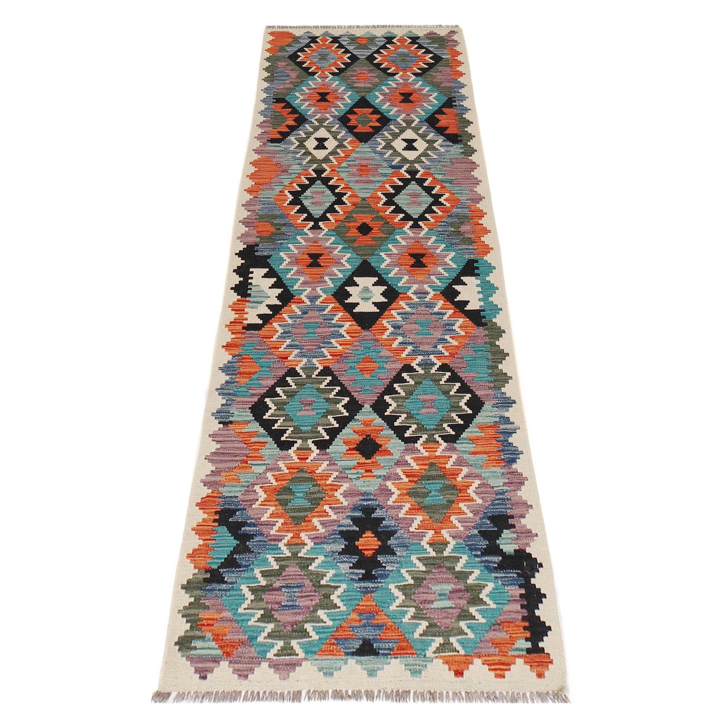Long Chobi Kilim Runner 2' 7" x 9' 9" ft / 80 x 298 cm - No. B29485