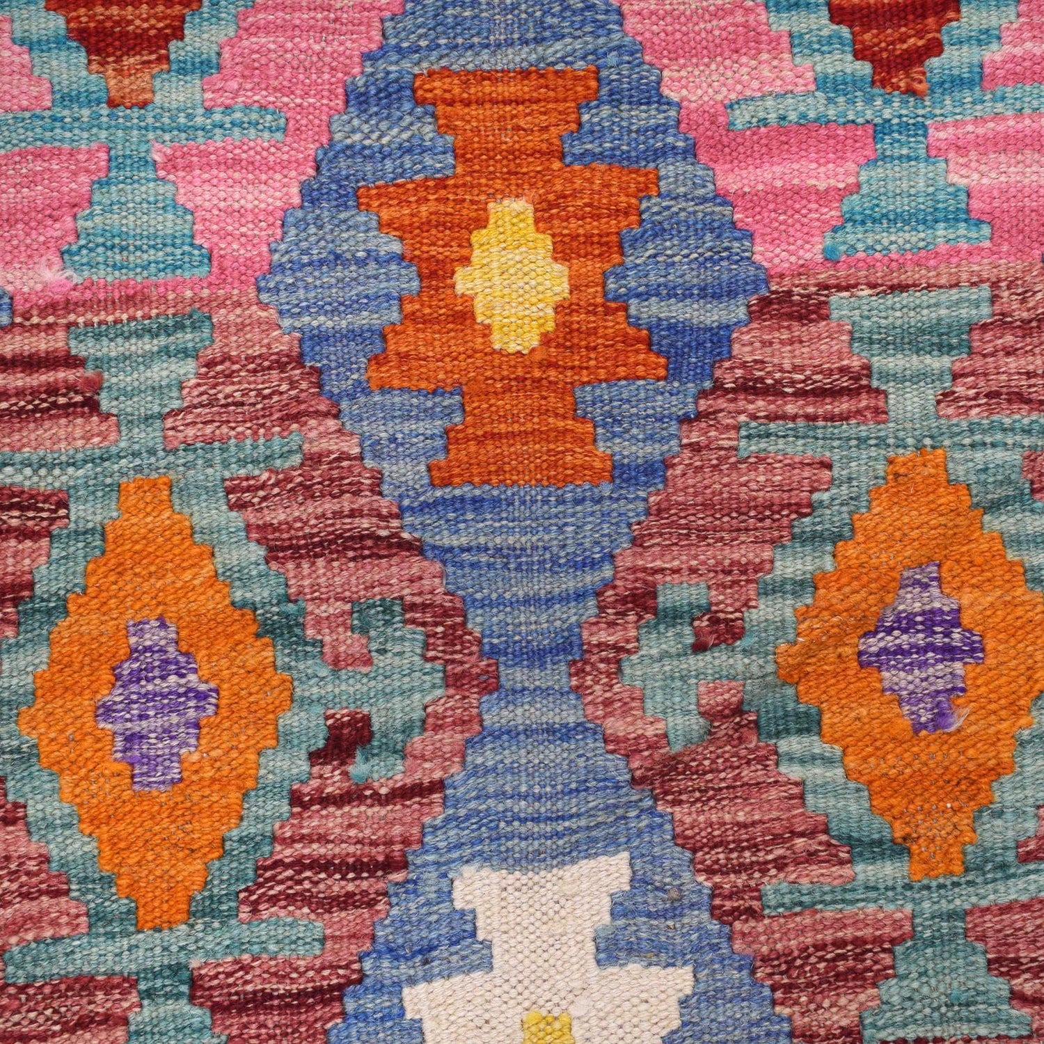 Hand Woven Wool Kelim Runner 2' 7" x 10' 1" ft / 80 x 307 cm - No. B29487