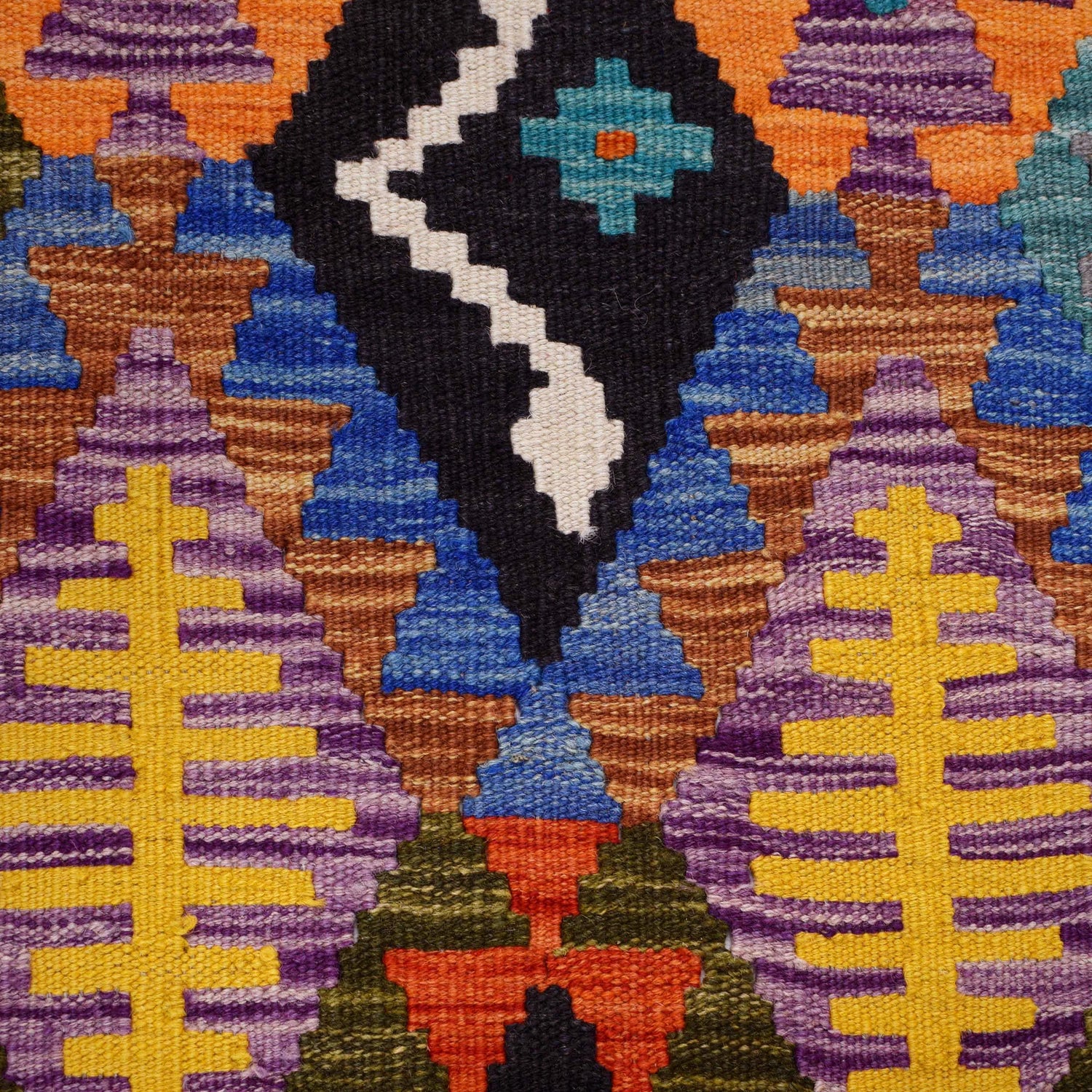 Handmade Turkish Design Wool Kilim Runner 2' 7" x 9' 9" ft / 80 x 296 cm - No. B29488