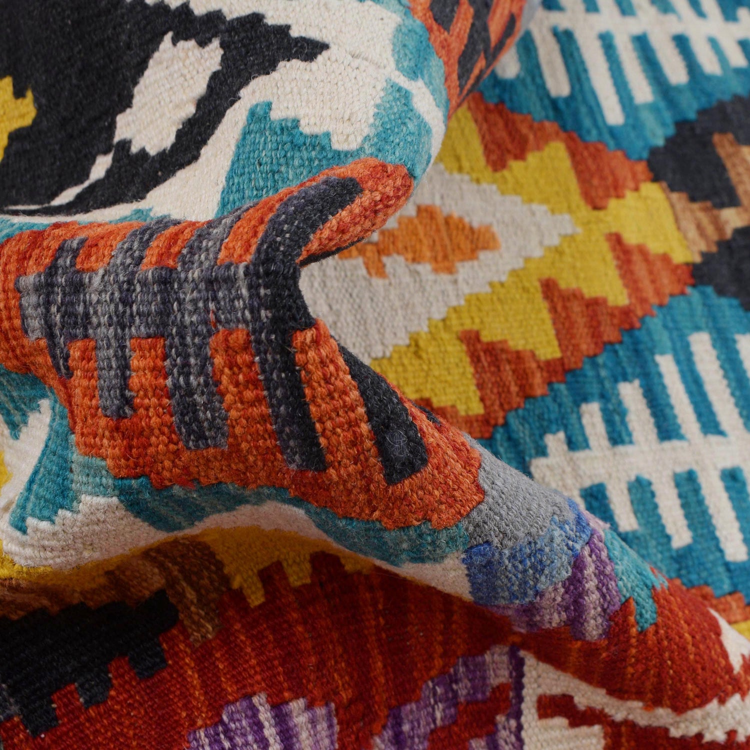 Handmade Turkish Design Wool Kilim Runner 2' 7" x 9' 9" ft / 80 x 296 cm - No. B29488