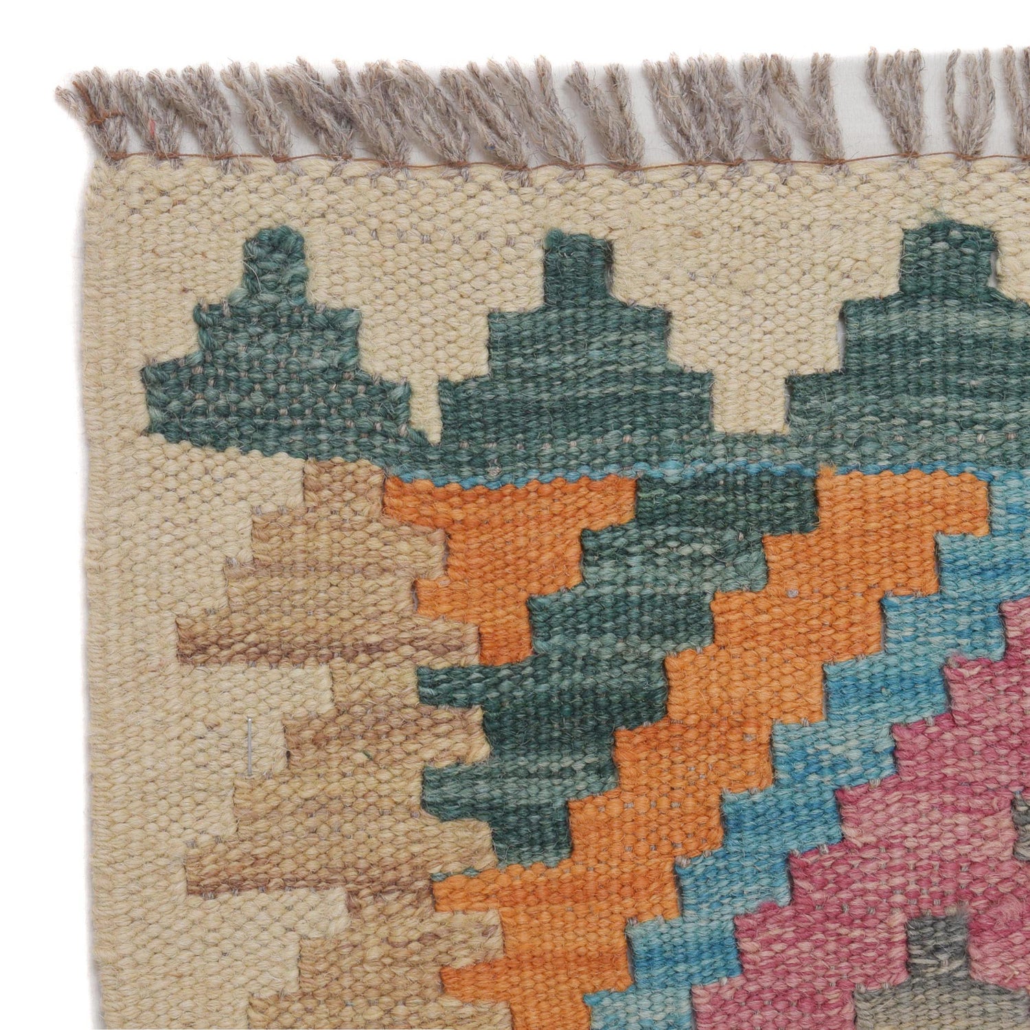 Hand Woven Wool Kelim Runner 2' 5" x 7' 8" ft / 74 x233 cm - No. B29490