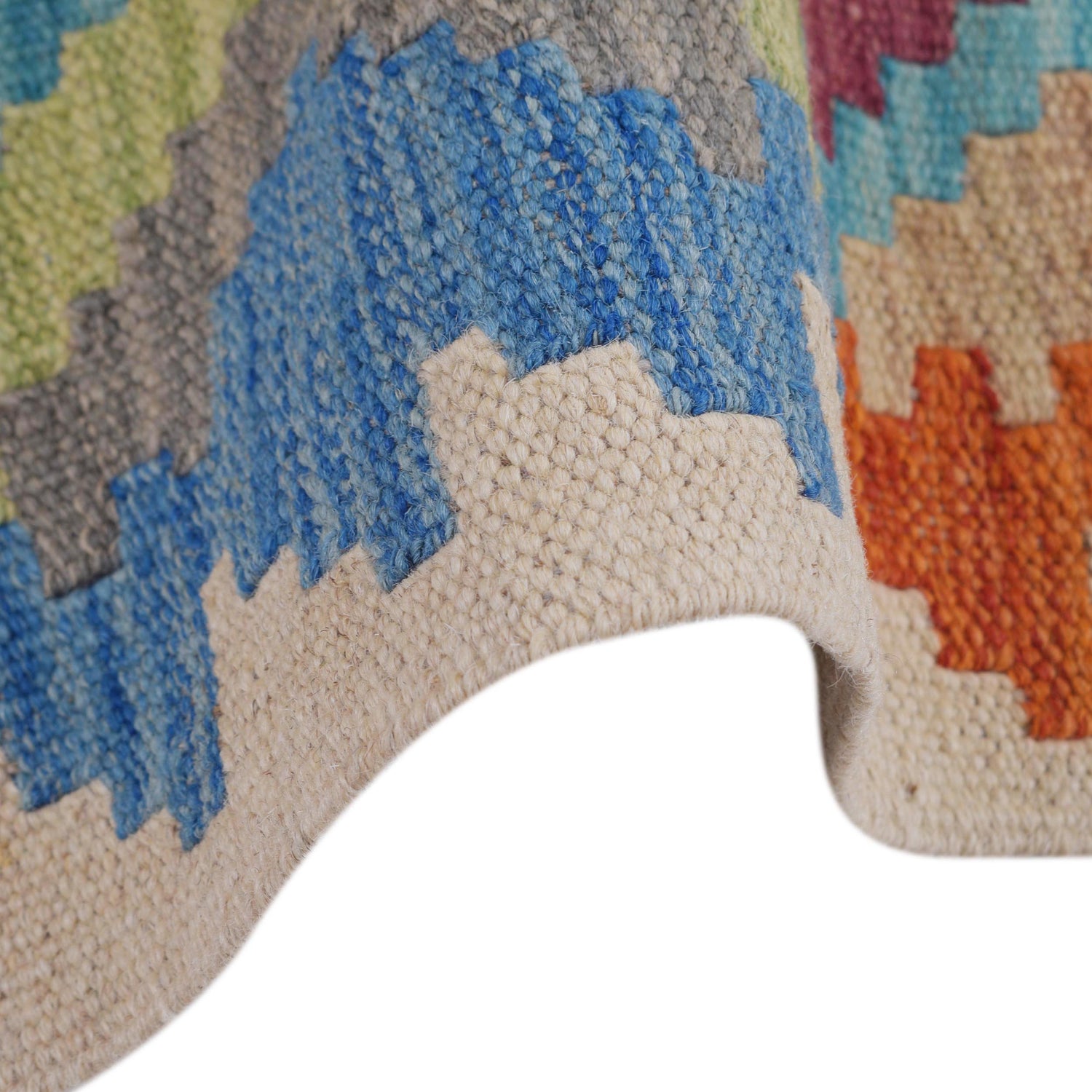 Hand Woven Wool Kelim Runner 2' 5" x 7' 8" ft / 74 x233 cm - No. B29490