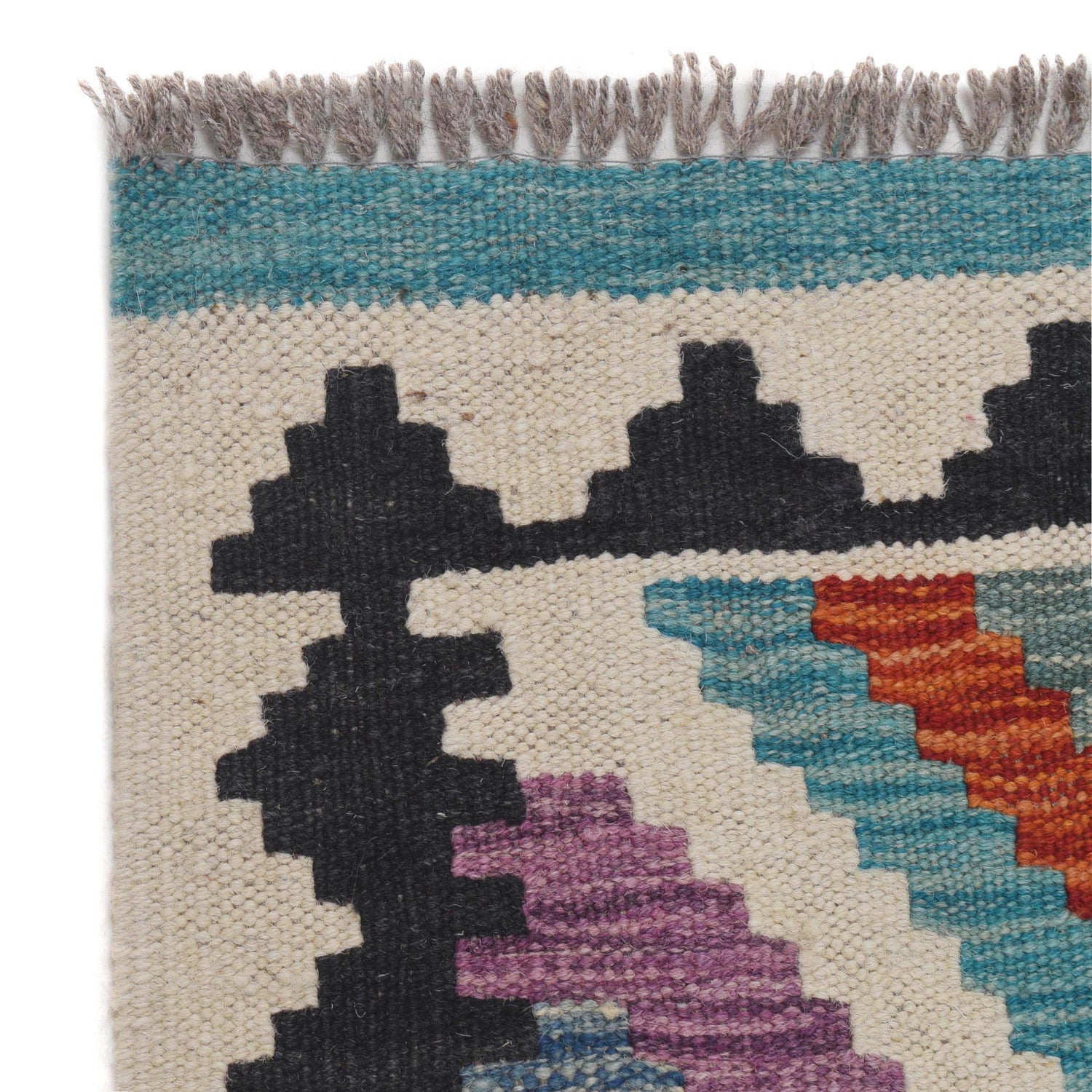 Handmade Turkish Design Wool Kilim Runner 2' 5" x 8' 1" ft / 74 x247 cm - No. B29492