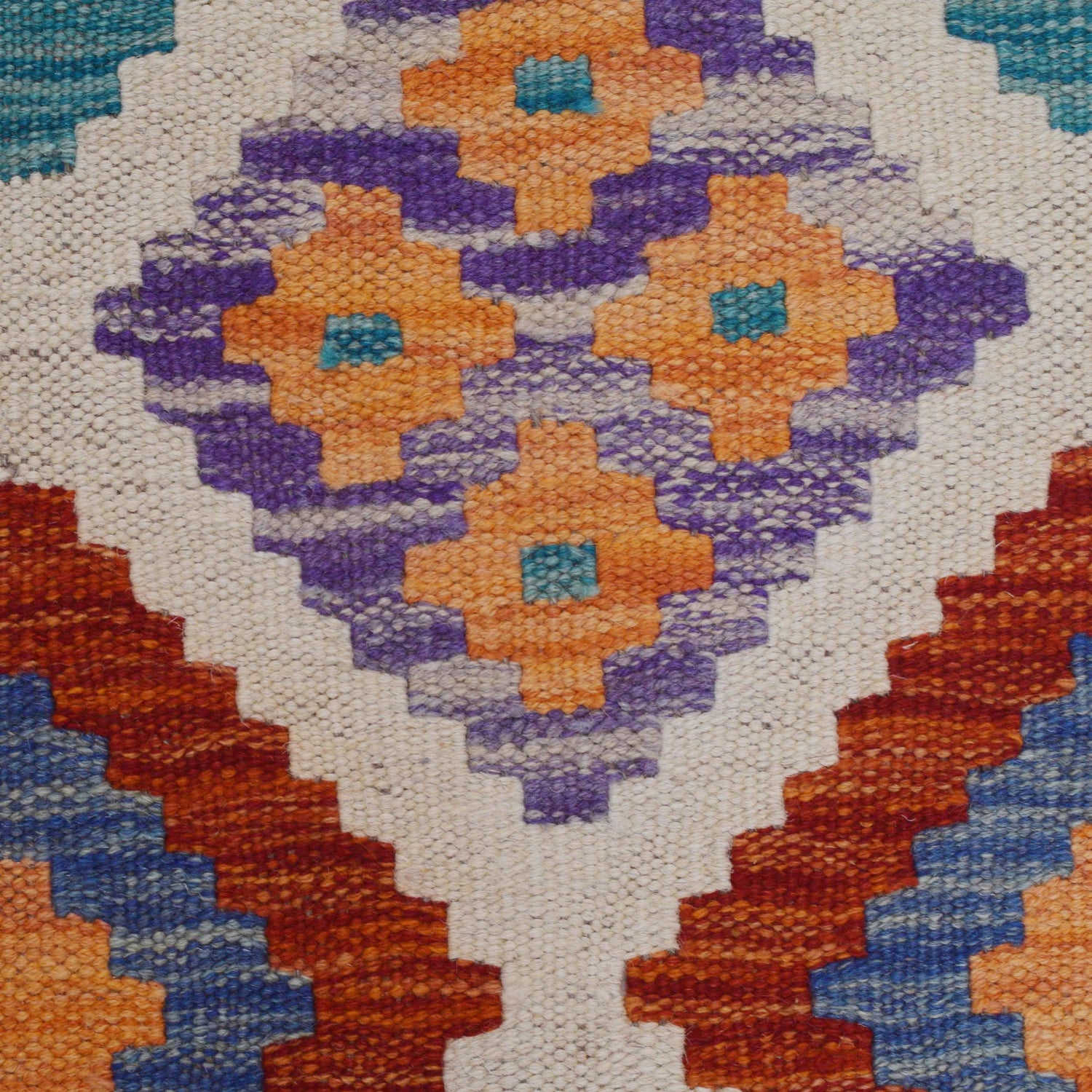 Handmade Turkish Design Wool Kilim Runner 2' 5" x 8' 1" ft / 74 x247 cm - No. B29492