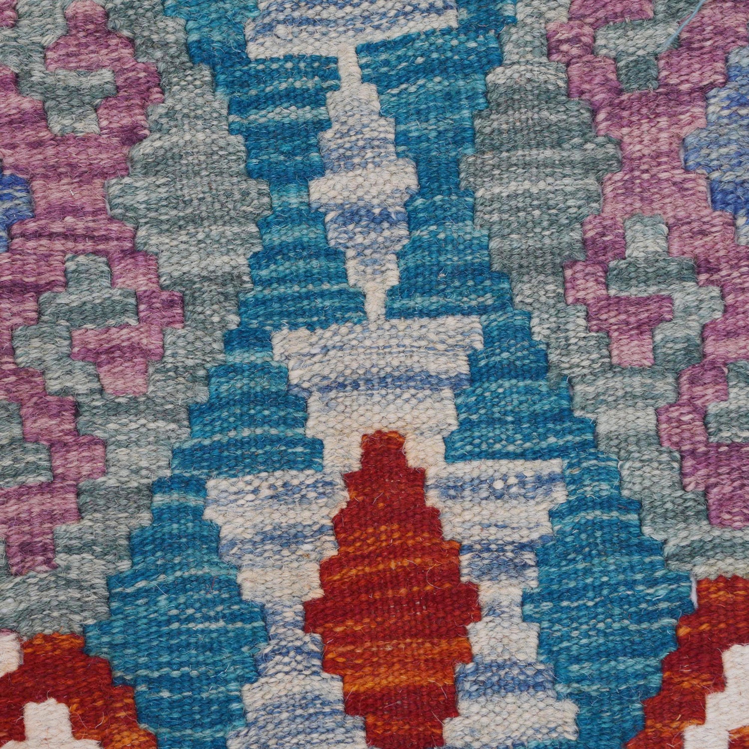 Hand Knotted Flatweave Kilim Runner 2' 9" x 8' 2" ft / 85 x249 cm - No. B29496