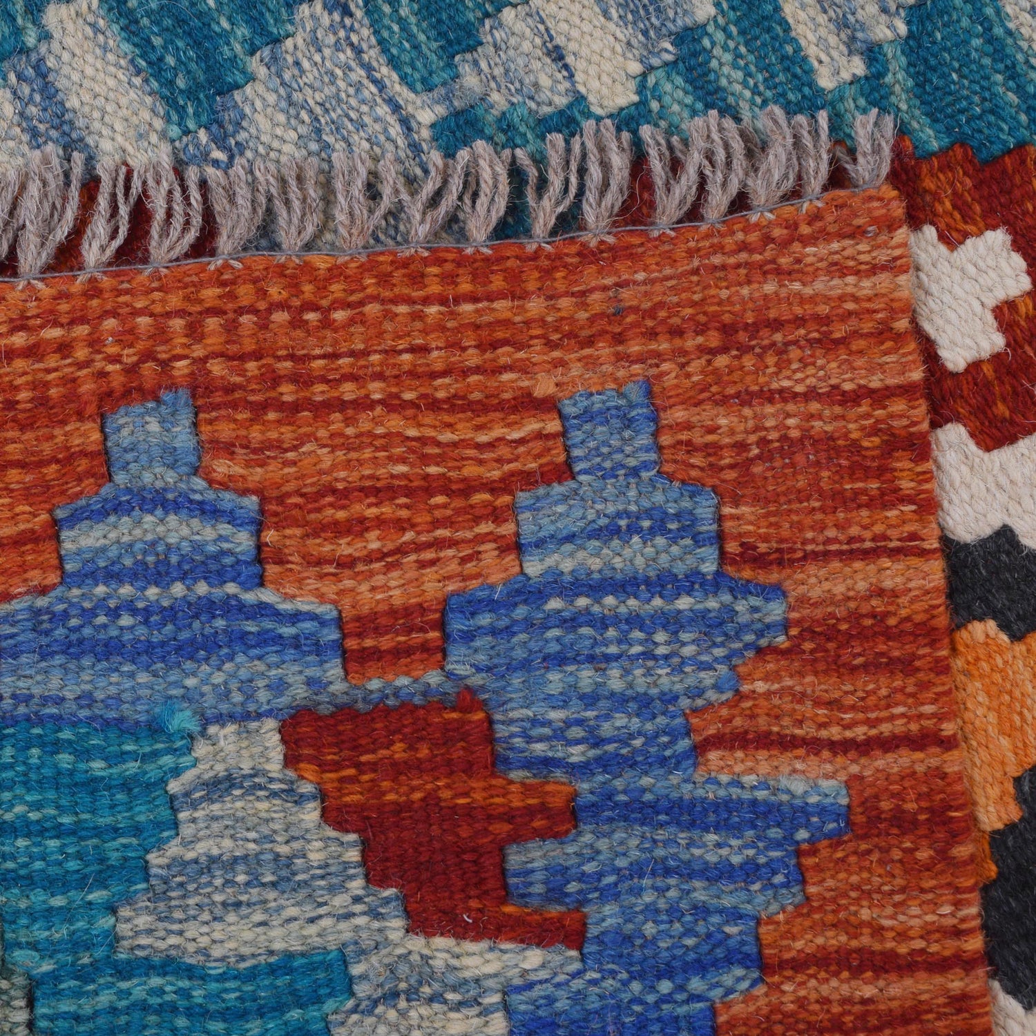 Hand Knotted Flatweave Kilim Runner 2' 9" x 8' 2" ft / 85 x249 cm - No. B29496