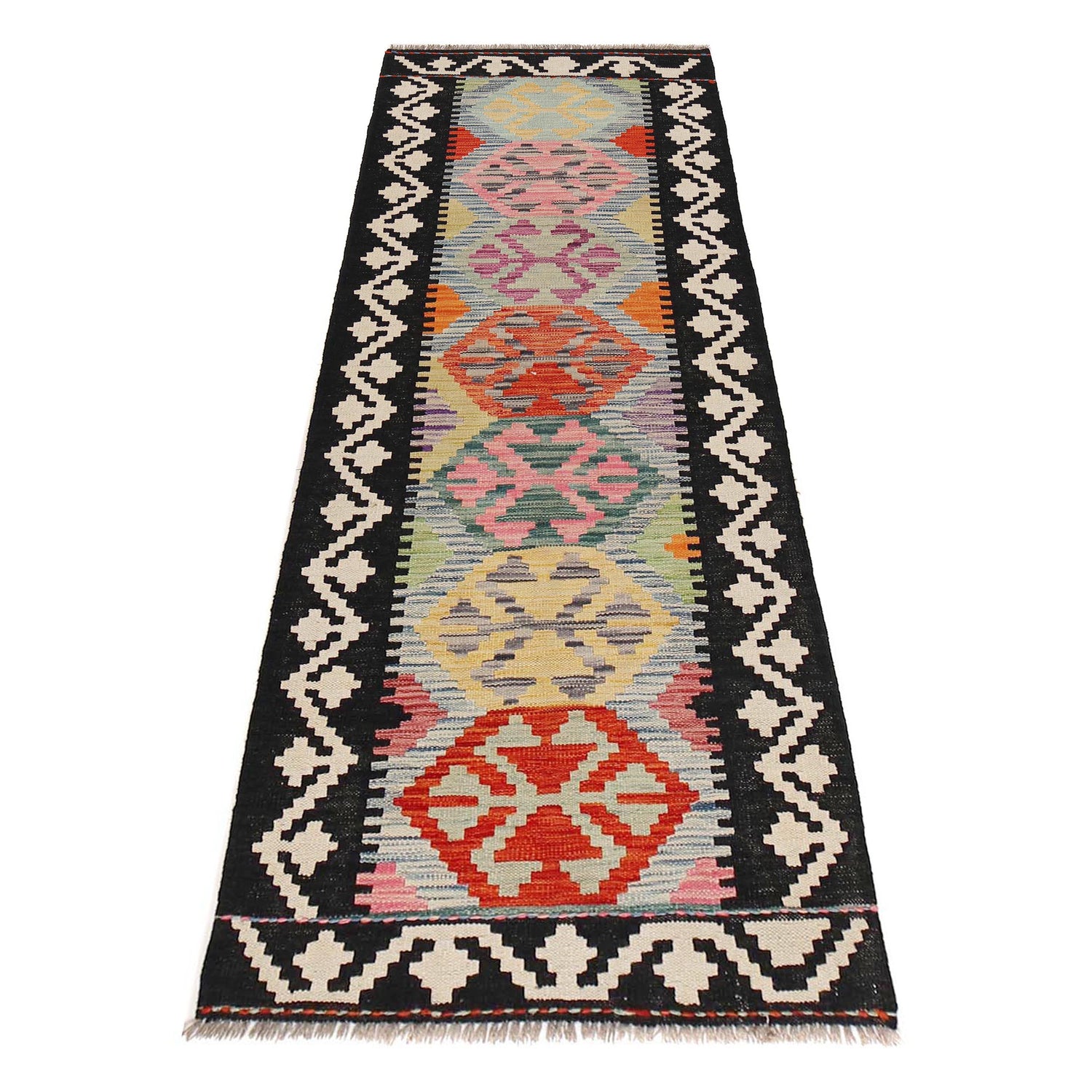 Handmade Vegetable Kilim Runner 2' 5" x 7' 9" ft / 73 x235 cm - No. B29501