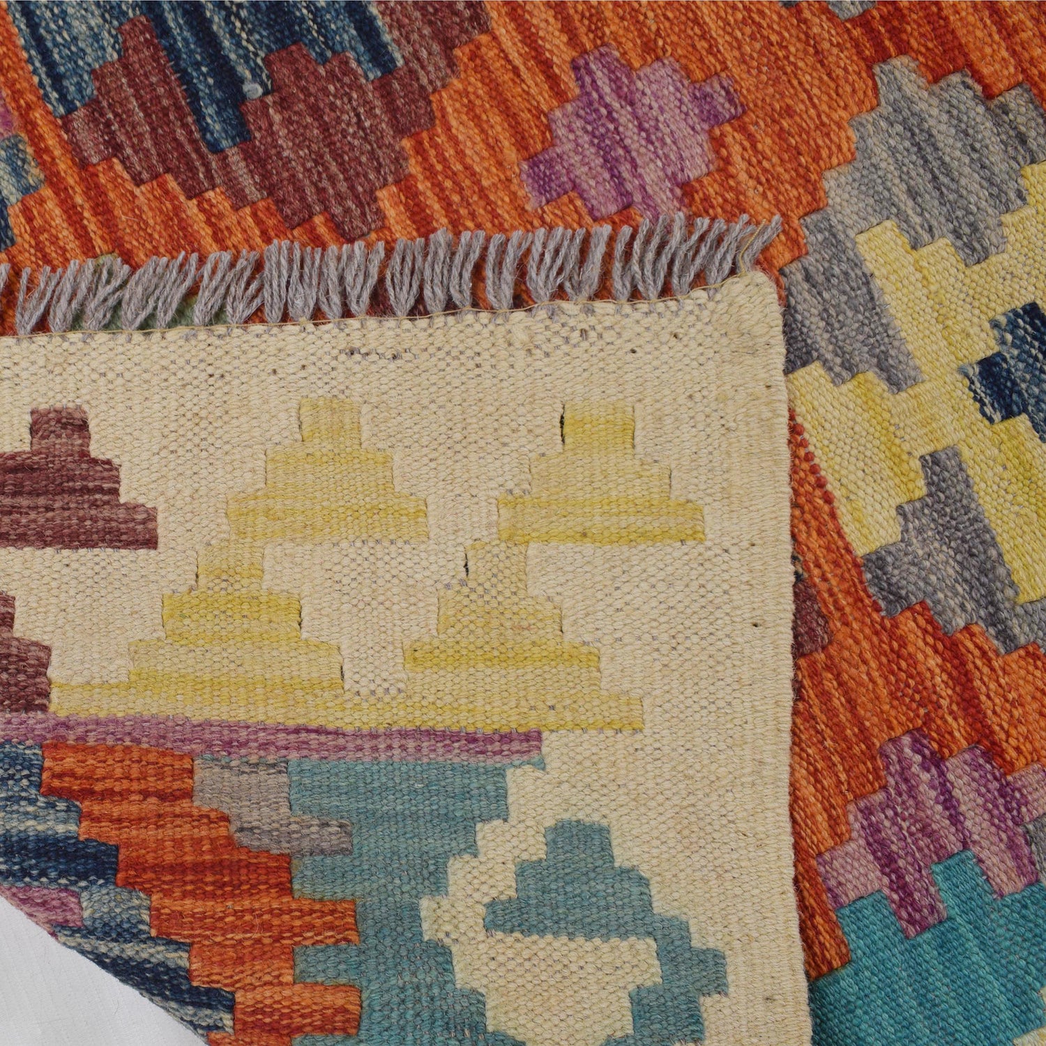 Handmade Turkish Design Wool Kilim Runner 2' 10" x 8' 1" ft / 86 x247 cm - No. B29516