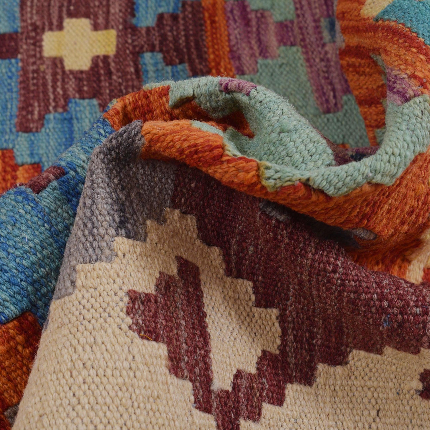 Handmade Turkish Design Wool Kilim Runner 2' 10" x 8' 1" ft / 86 x247 cm - No. B29516