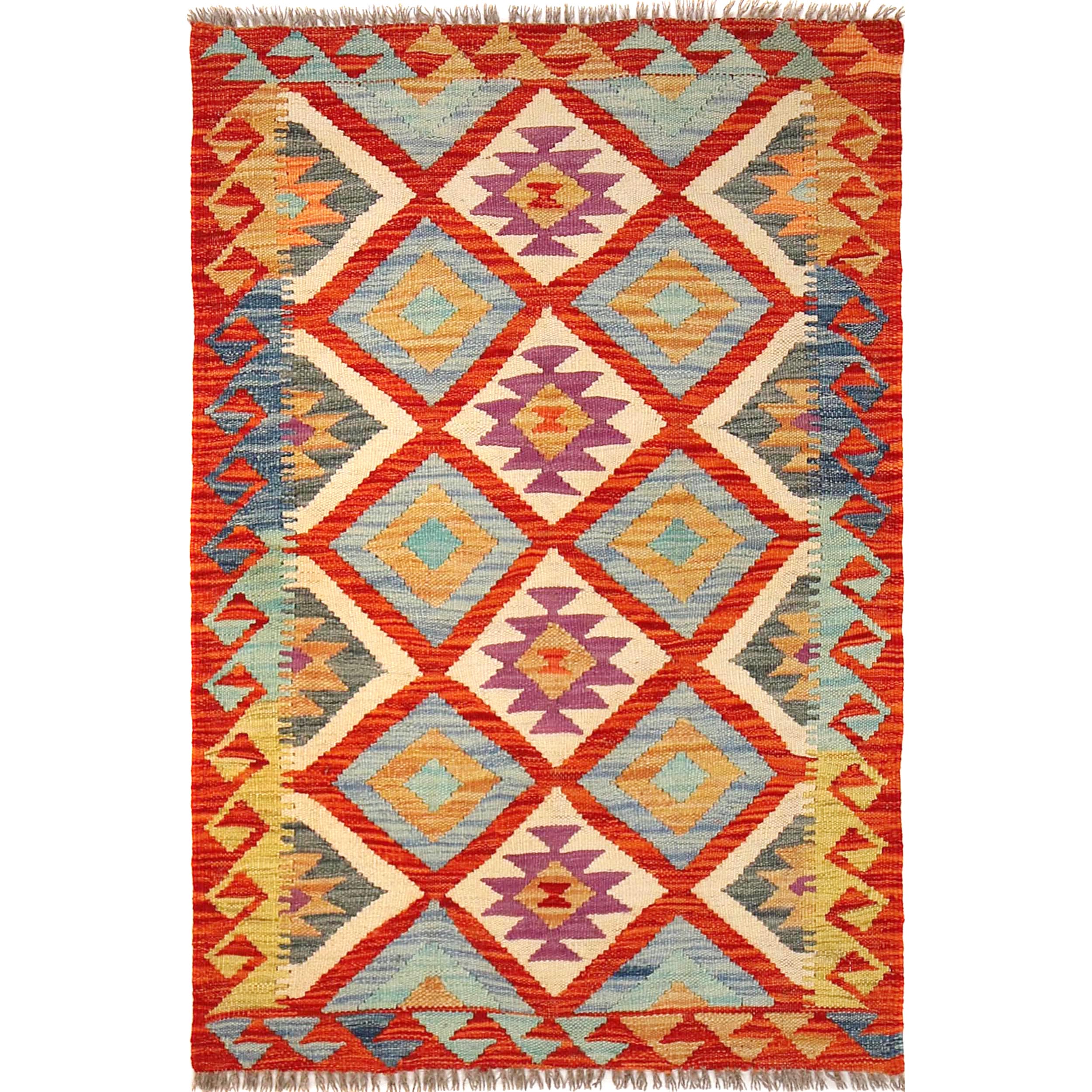 Handmade Vegetable Kilim 2' 8" x 4' 0" ft / 81 x 123 cm - No. B29550