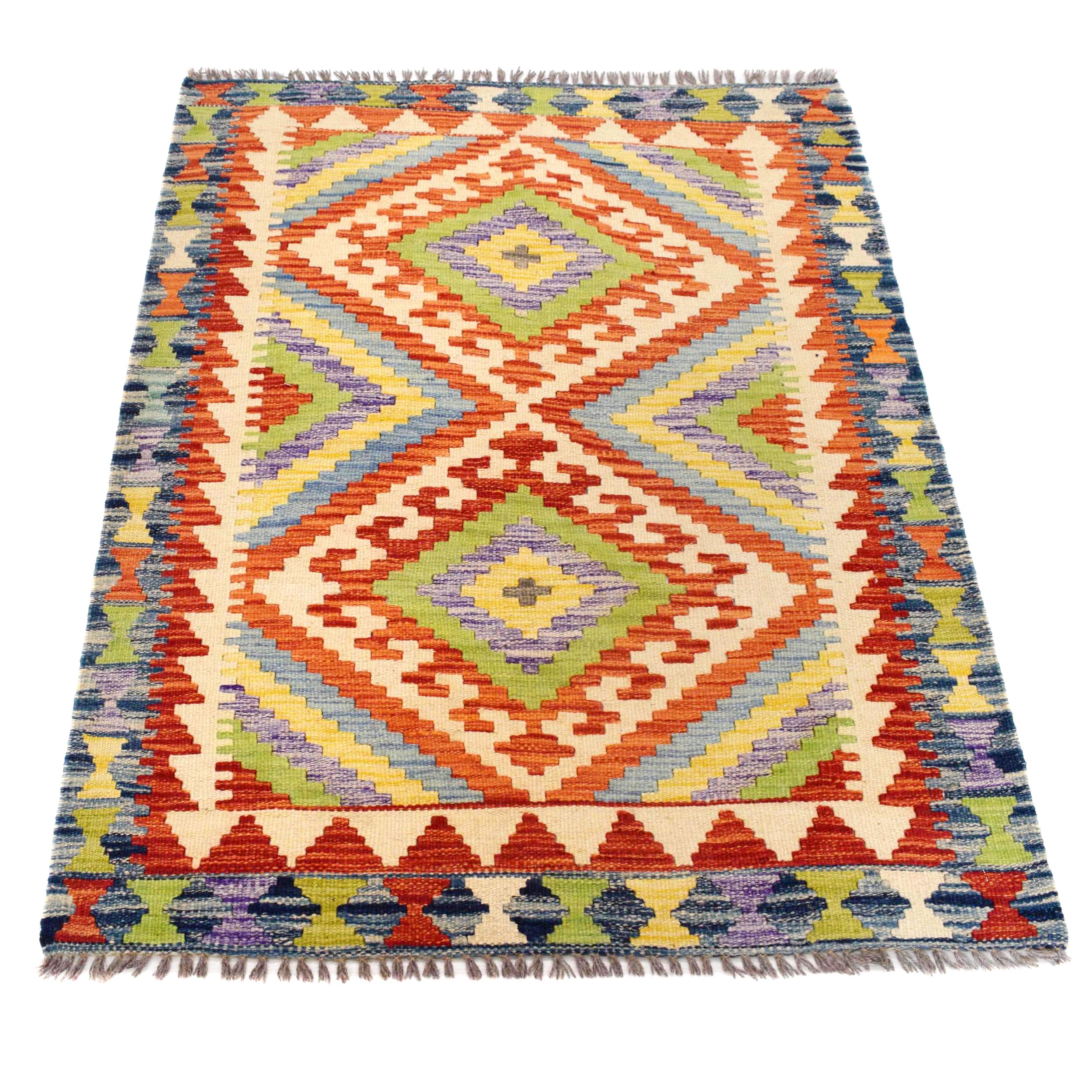 Handmade Vegetable Kilim 3' 0" x 4' 0" ft / 91 x 123 cm - No. B29562