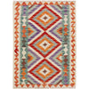 Colorful Flat-Weave Wool Kilim 2' 10" x 3' 11" ft / 87 x 120 cm - No. B29575