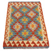 Colorful Flat-Weave Wool Kilim 2' 7" x 3' 9" ft / 79 x 114 cm - No. B29589