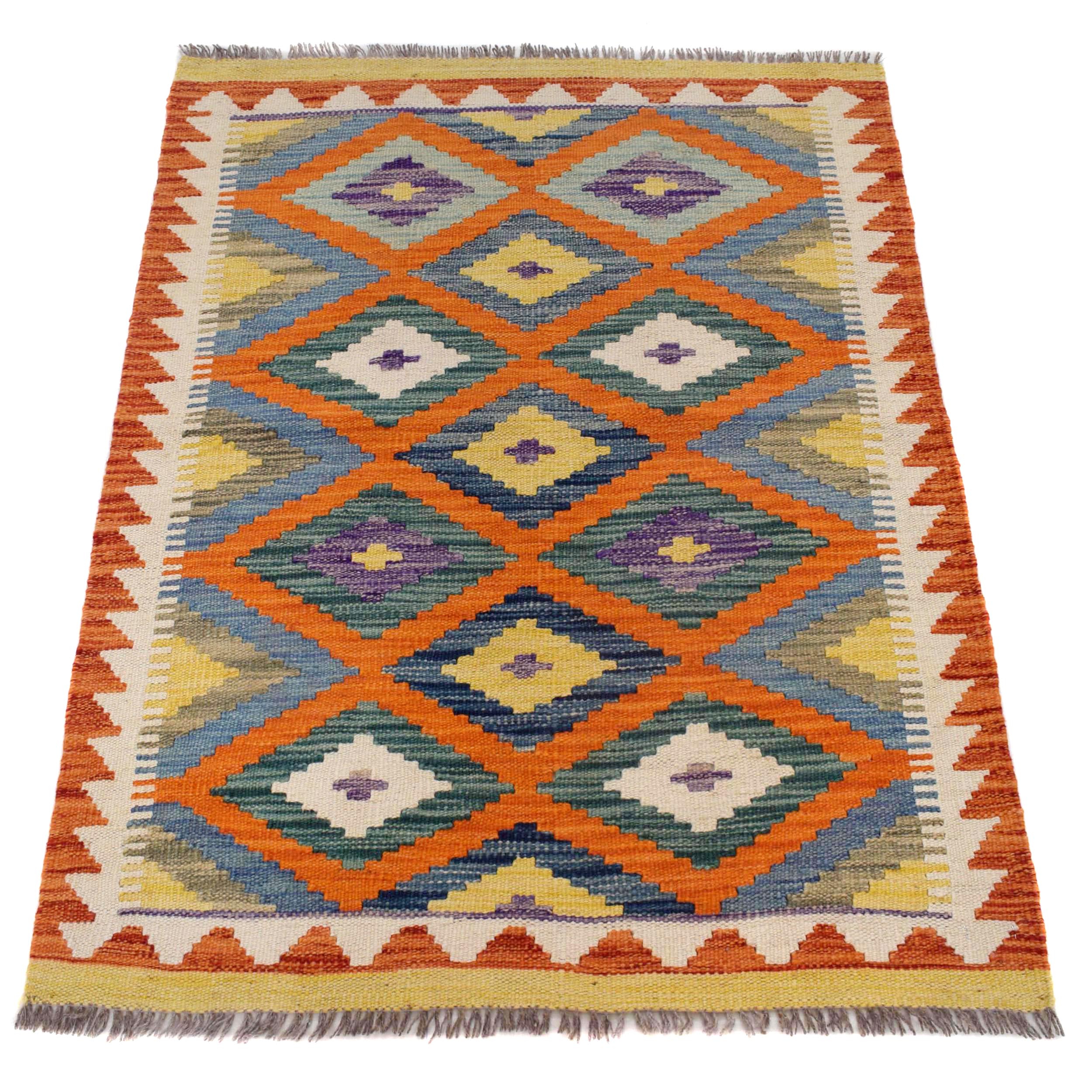 Hand Knotted Flatweave Kilim 2' 9" x 3' 9" ft / 83 x 114 cm - No. B29597