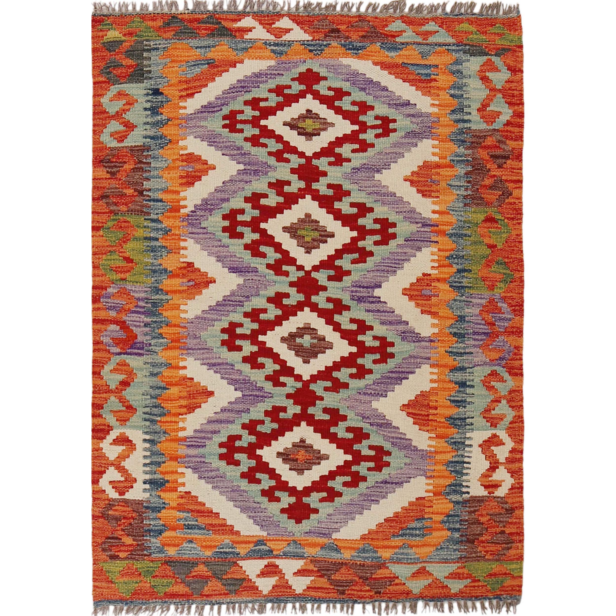 Handmade Vegetable Kilim 2' 11" x 4' 3" ft / 90 x 129 cm - No. B29602
