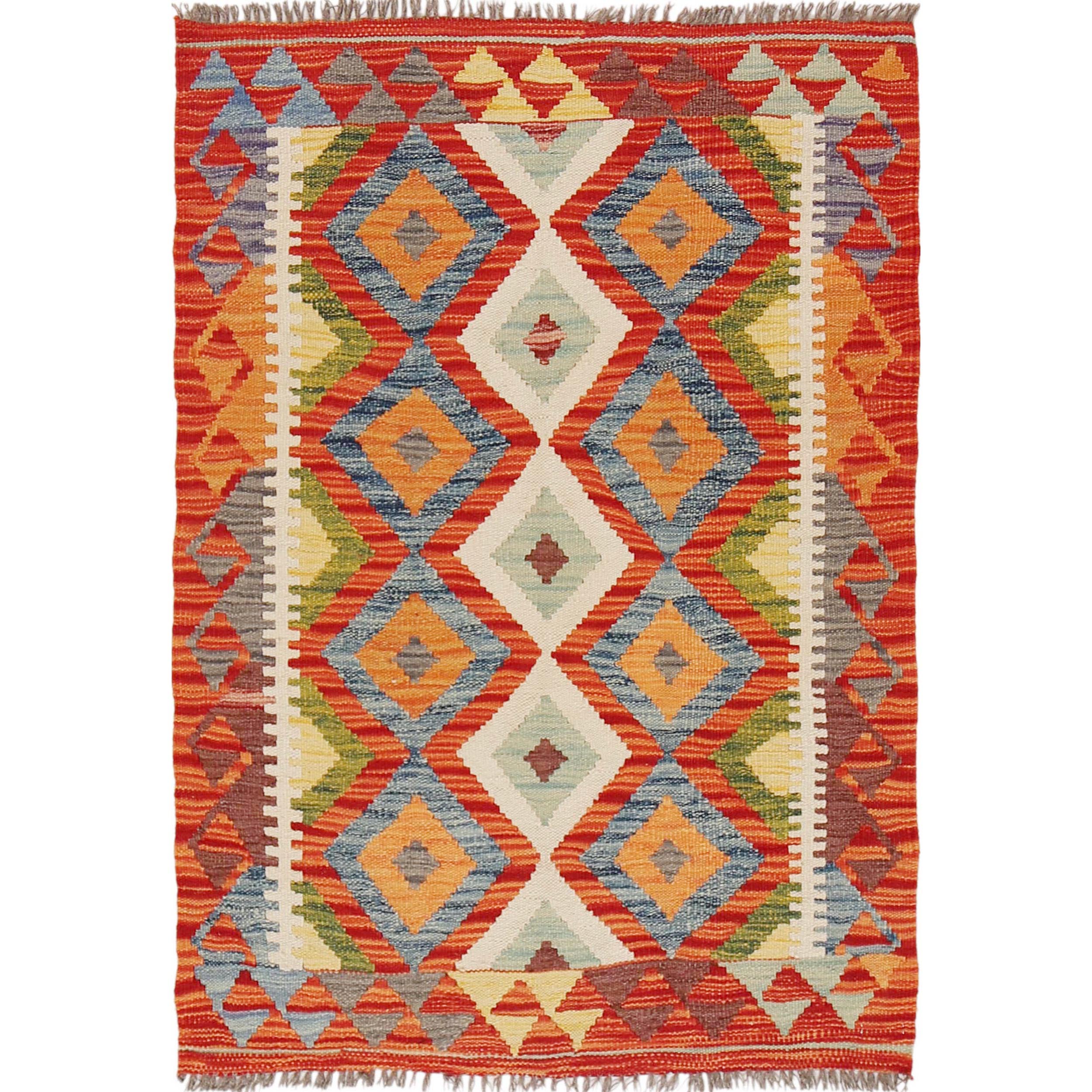 Handmade Vegetable Kelim 2' 9" x 4' 0" ft / 85 x 123 cm - No. B29619