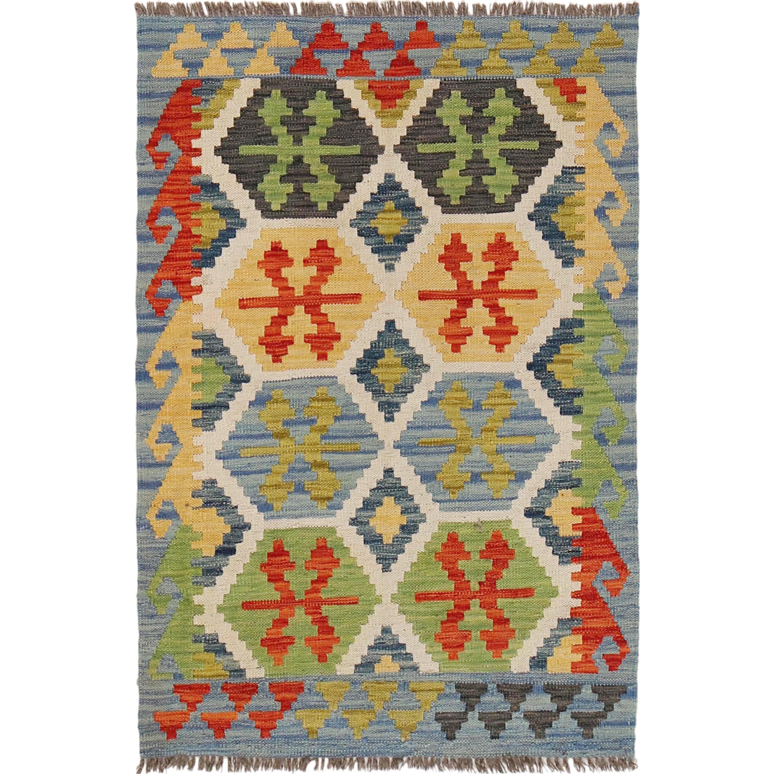 Hand Knotted Flatweave Kilim 2' 8" x 4' 0" ft / 81 x 122 cm - No. B29625