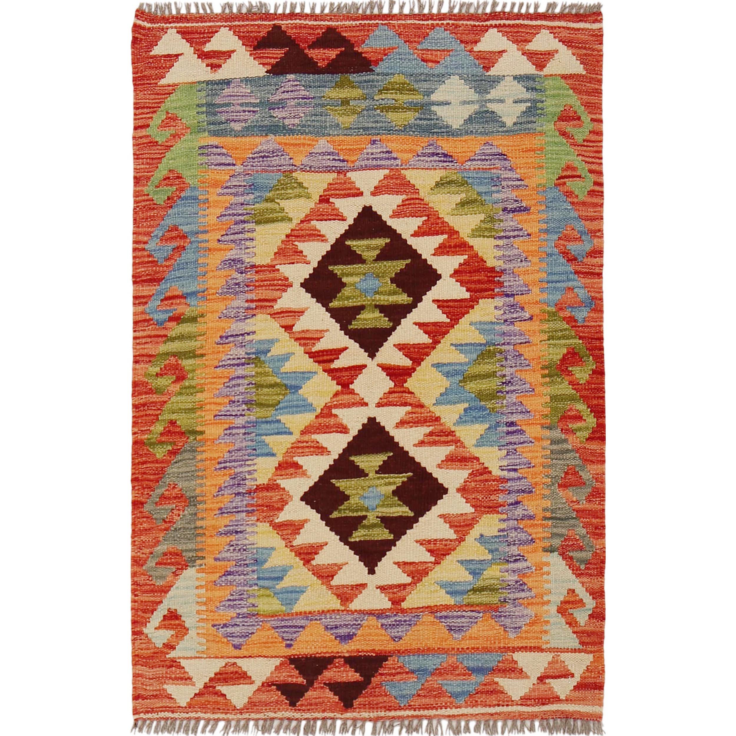 Handmade Vegetable Kelim 2' 8" x 4' 1" ft / 81 x 125 cm - No. B29645