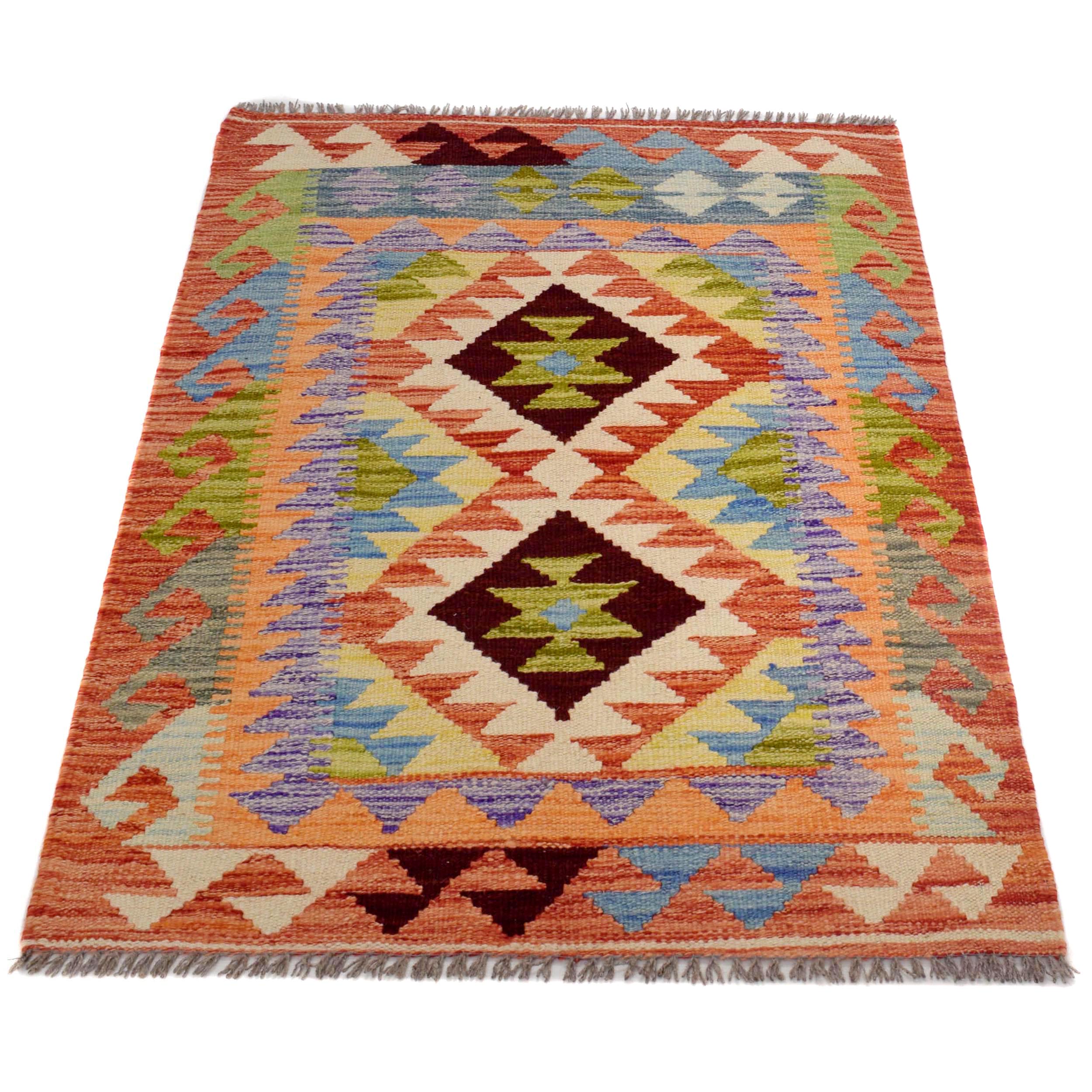 Handmade Vegetable Kelim 2' 8" x 4' 1" ft / 81 x 125 cm - No. B29645