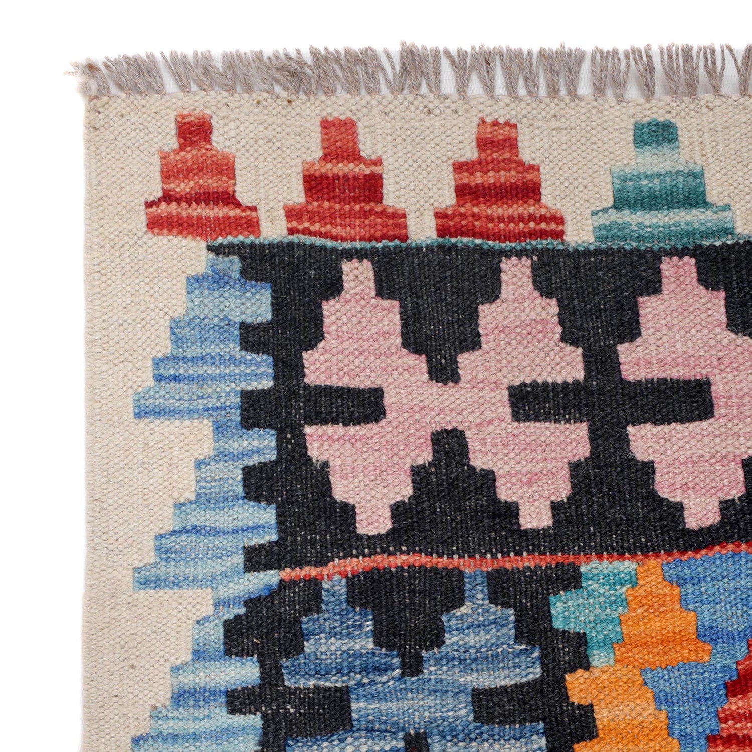 Handmade Afghan Vegetable Kilim Runner 2' 5" x 9' 10" ft / 73 x 300 cm - No. B29715