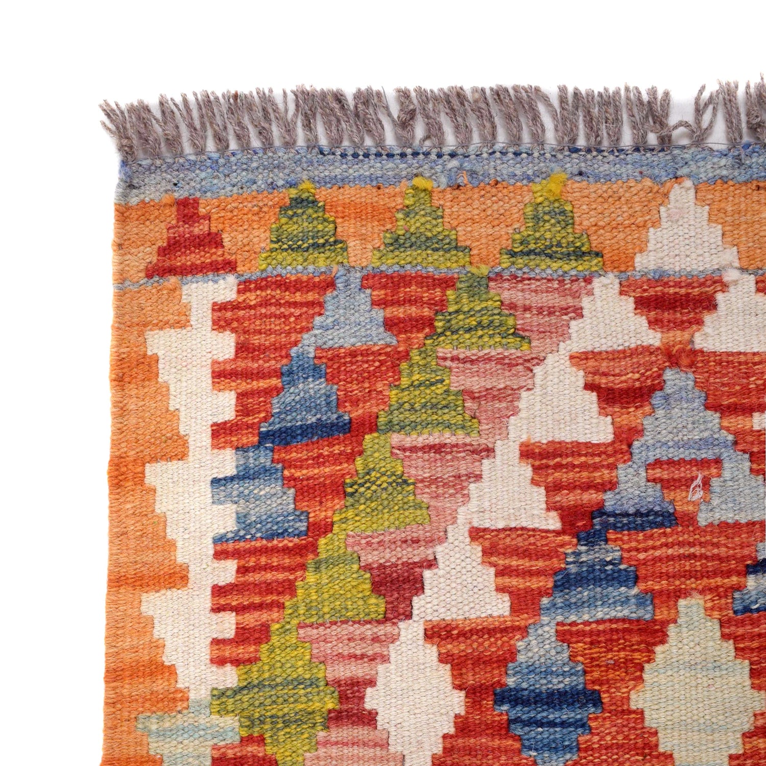 Handmade Turkish Design Wool Kilim Runner 2' 7" x 6' 6" ft / 80 x198 cm - No. B29719