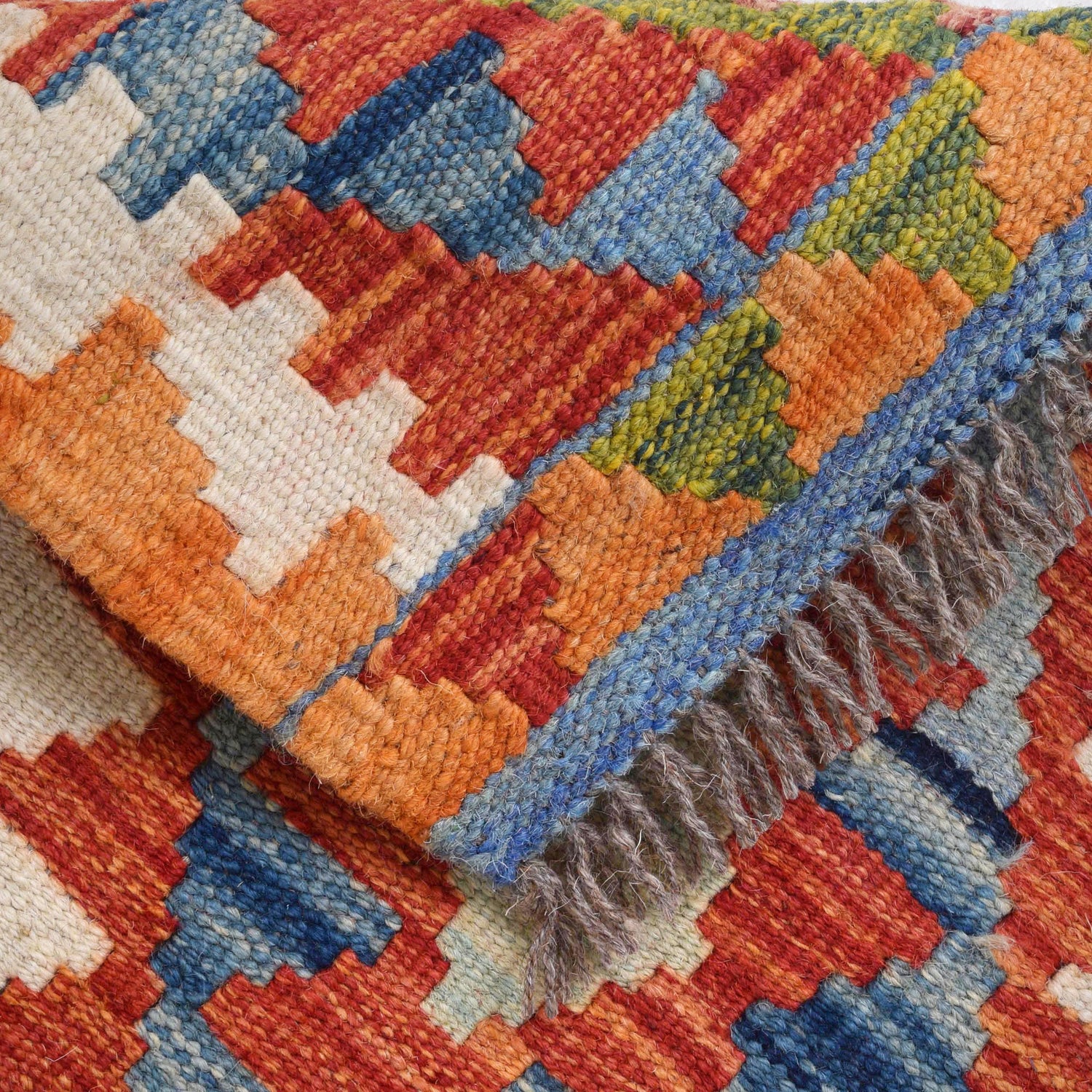 Handmade Turkish Design Wool Kilim Runner 2' 7" x 6' 6" ft / 80 x198 cm - No. B29719