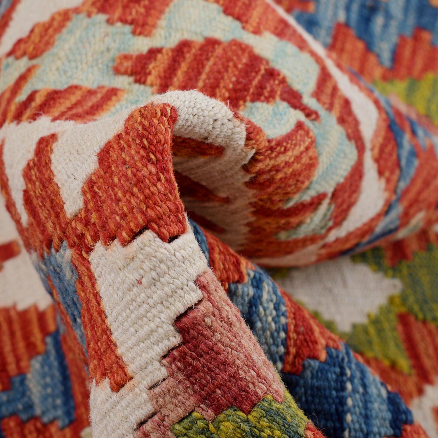 Handmade Turkish Design Wool Kilim Runner 2' 7" x 6' 6" ft / 80 x198 cm - No. B29719