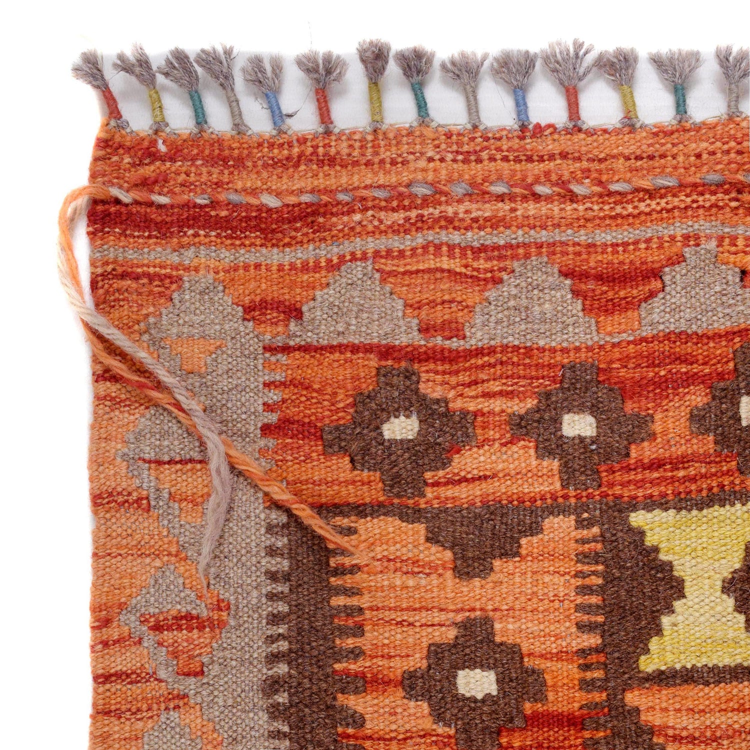 Hand Knotted Flatweave Kilim Runner 2' 11" x 6' 4" ft / 88 x192 cm - No. B29735